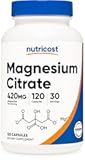 Nutricost Magnesium Citrate 420mg, 120 Veggie Capsules - 30 Servings, Gluten Free, Non-GMO Supplement