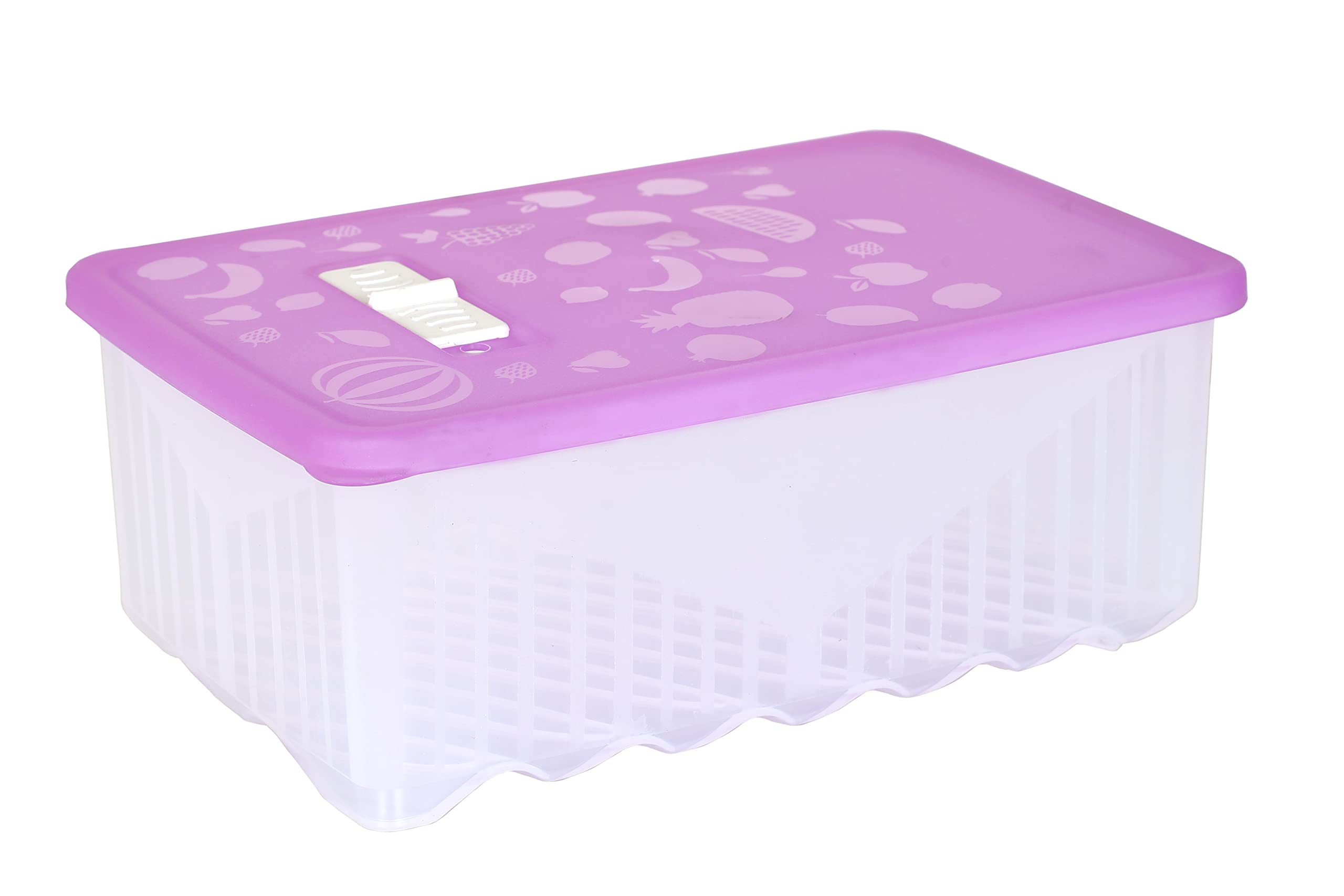 KRIPTHI Multipurpose Green Kothmir,Dhaniya, Coriander Storage Box Removable Drain Plate and Lid Fridge Storage Box Stackable Plastic Freezer Storage Containers Multicolour Lid Pack Of 1