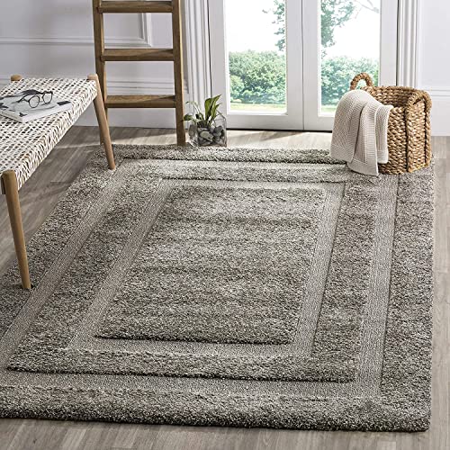 Image of Export Quality Microfiber Hand Woven Shaggy Carpet Collection with 2 inch Pile Height Carpet for Living Room & Hall Size 8x10 feet coular GreyA