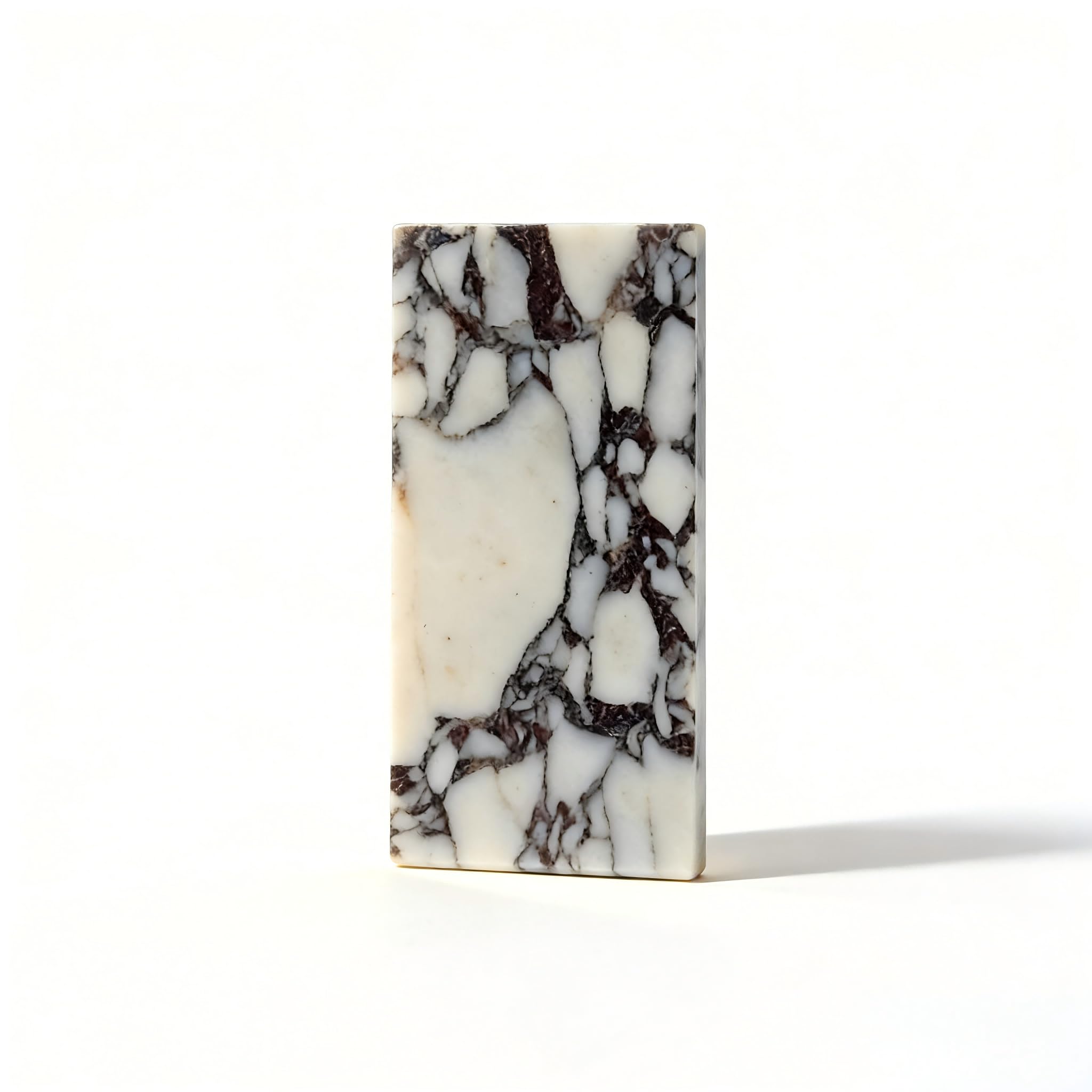 Calacatta Viola Marble Bathroom Tray with Gold Handles, Natural Stone Vanity Organizer for Towels and Essentials (Slap 10x20cm)