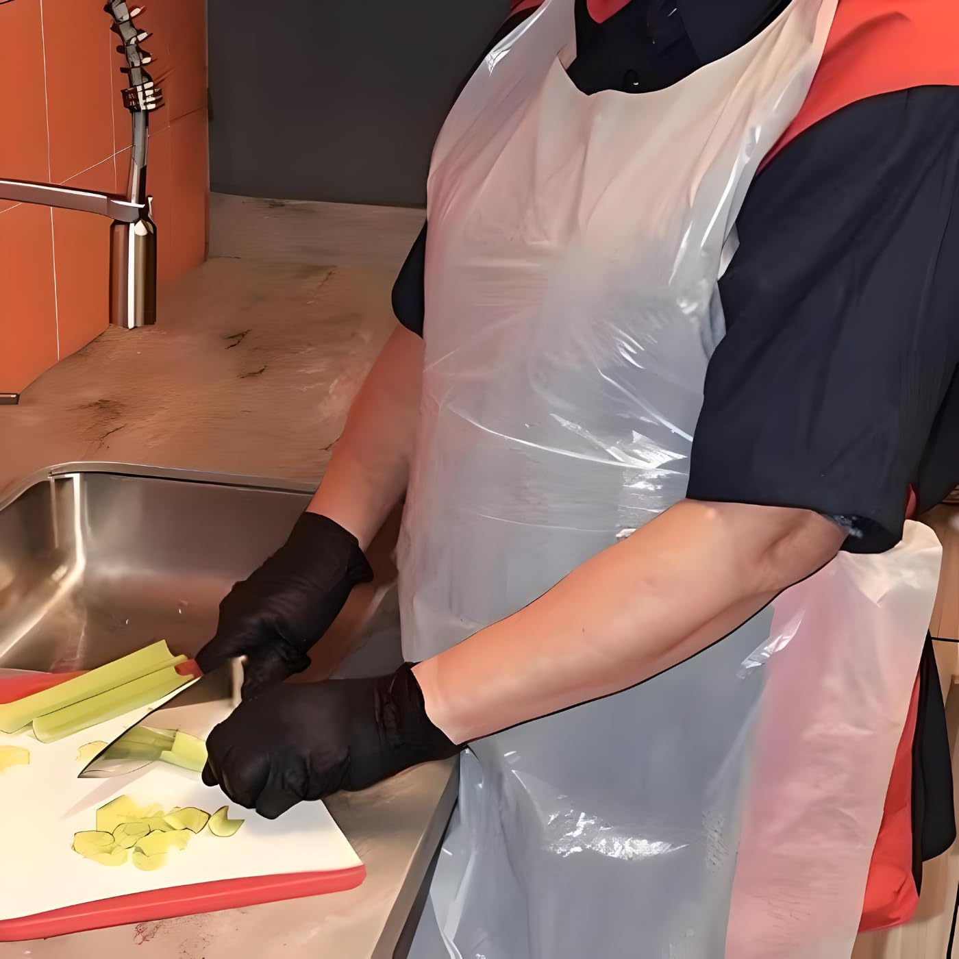 Disposable Plastic Aprons, 27.5 X 46 inches, Waterproof Bibs for Adults Cooking, Arts and Crafts, Housework, Painting & Salon - Image 6