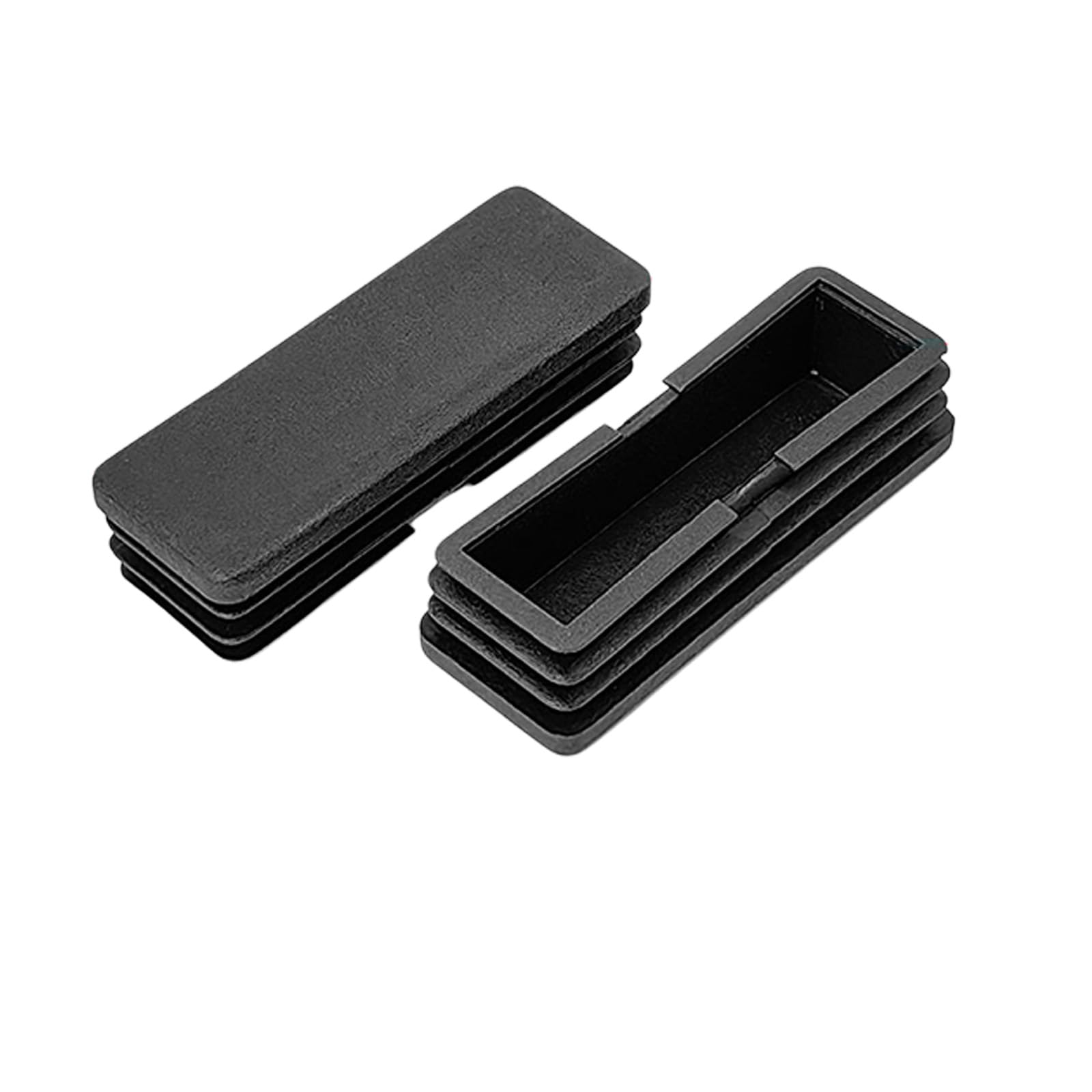 12Pcs Black Rectangle Blanking End Caps Tubing End Cap Insert Blanking Stopper Pipe Tube Cap