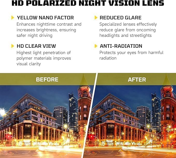 Night Driving Glasses for Men and Women – Anti-Glare Night Vision Glasses for Safe Driving at Night - Image 7