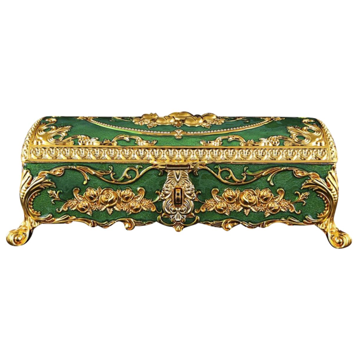 Holibanna Vintage Schmuckschatulle Im Europäischen Stil, Schatzorganisator Mit Fuß Für Die Kommode