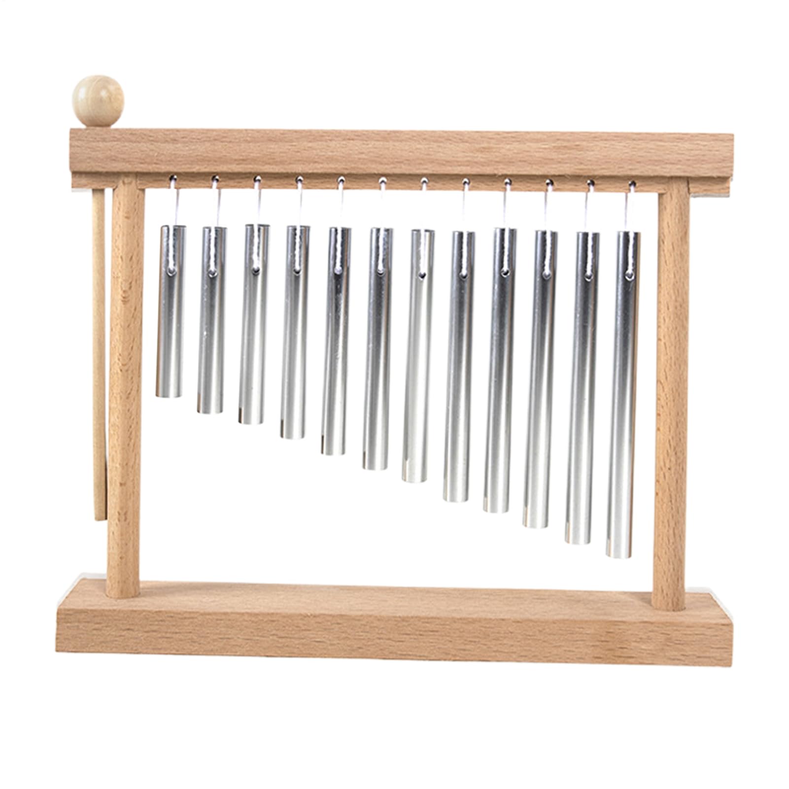 Chimes Percussion, Tabletop Wind Chime, Lightweight Metal Instrument, Clear Soothing Tones Compact and Portable for Classroom, Yoga, Meditation, School, 9.84x7.48x1.57 Inches