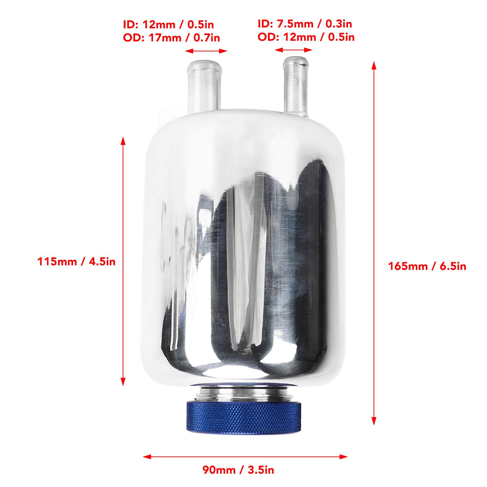 Réservoir de Liquide de Direction Assistée, Réservoir de Fluide en Alliage D'aluminium, Bouteille de Réservoir D'huile de Remplacement Avec Anneau de Fixation en Métal et Support