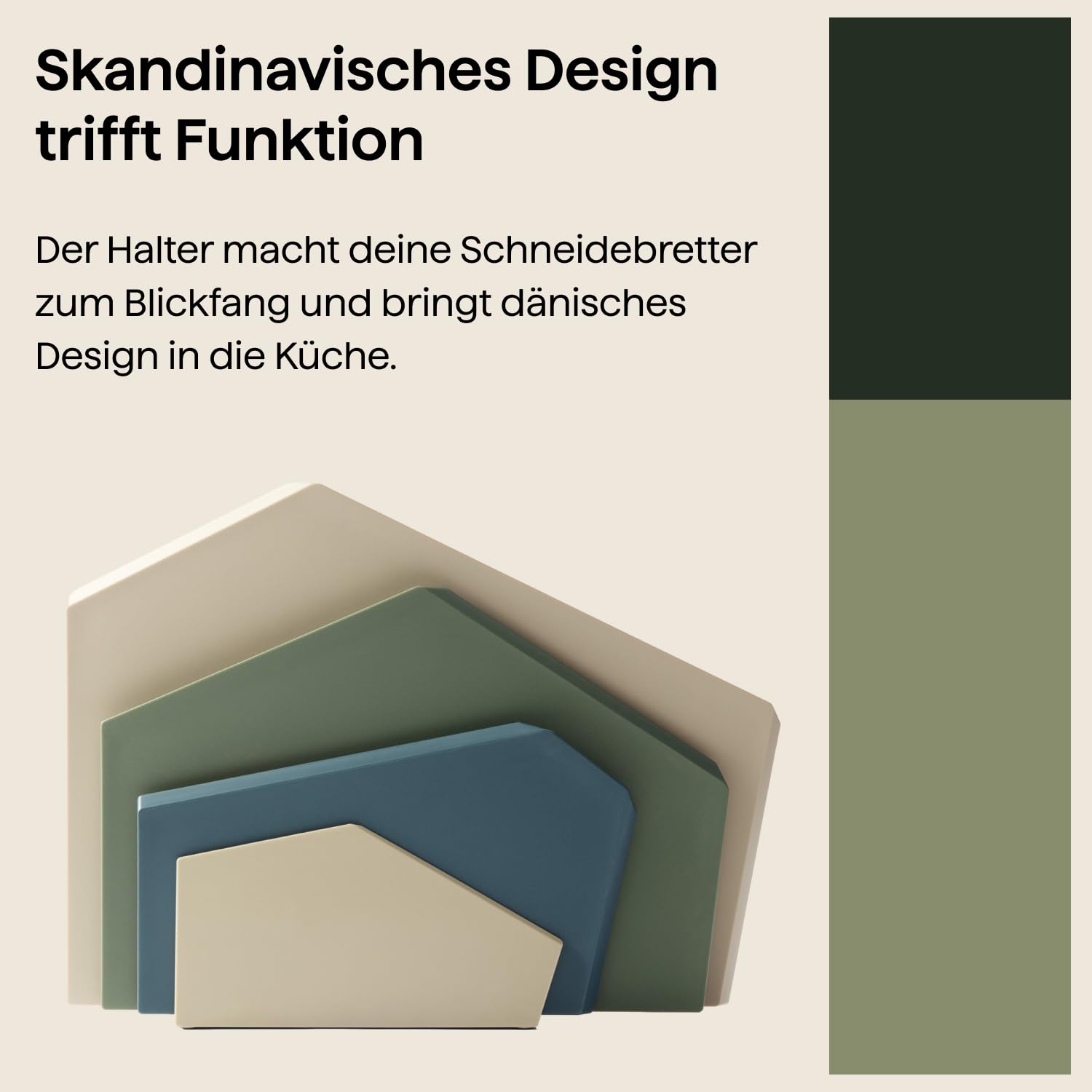 Crushgrind Zurich Schneidebrett Halter Beige | Design Küchenbrett Ständer aus hochwertigen, nachhaltigen Materialien | Schneidebrett Halterung ideal als Küchen Organizer | Cumin 24 cm