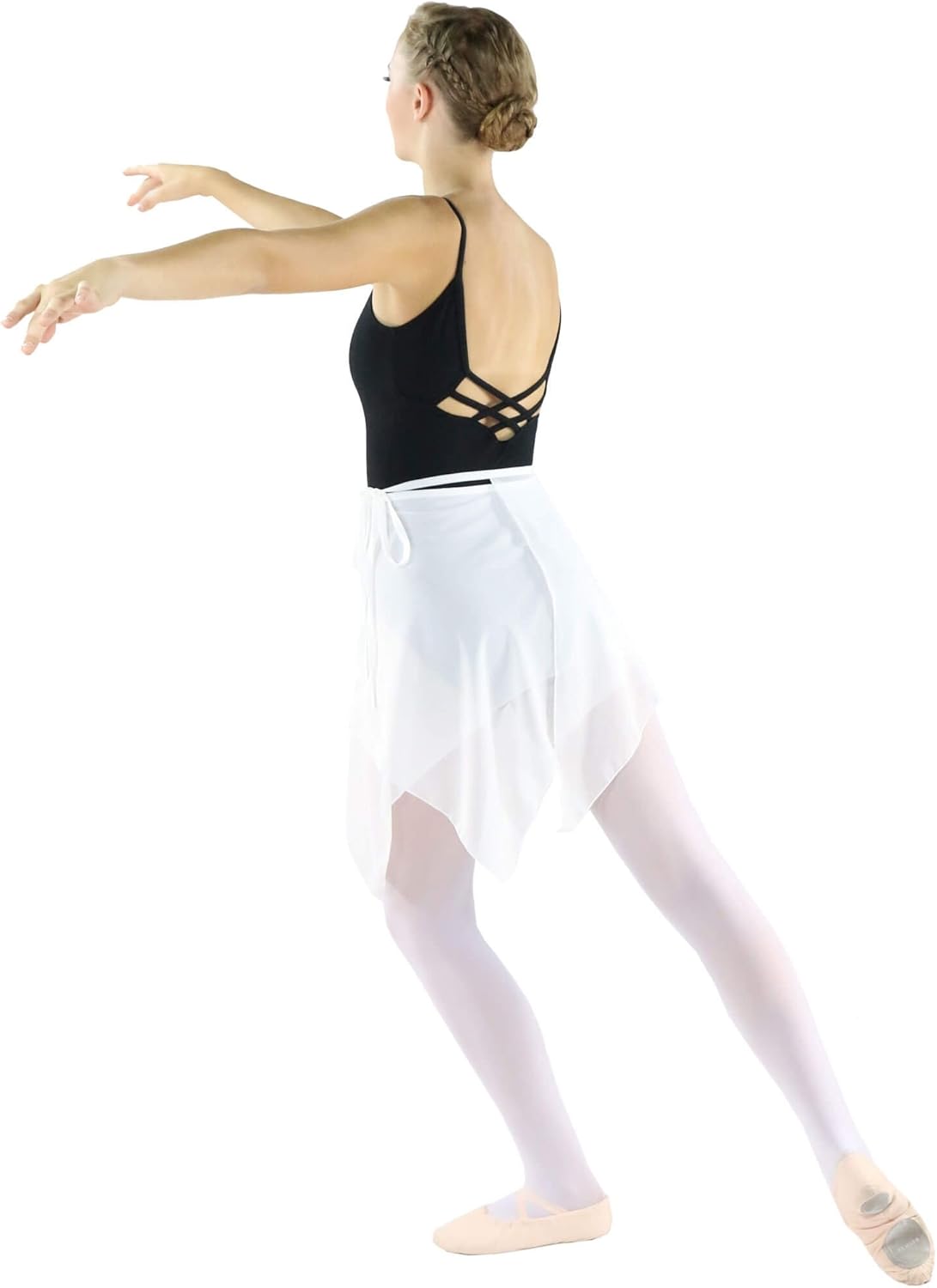 Danzcue Womens Asymmetric Ballet Dance Wrap Skirt: Clothing