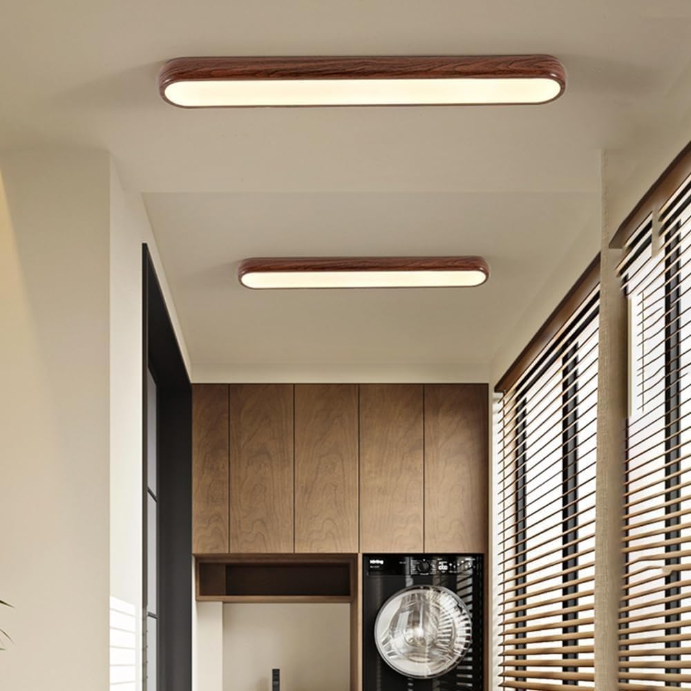 Modern LED Ceiling Lamp,Long Strip Chandeliers Linear Ceiling Light 3-Color Dimming Flush Mount Ceiling Lighting Fixture, for Bedroom Hallway Kitchen Living Room Office(100cm)