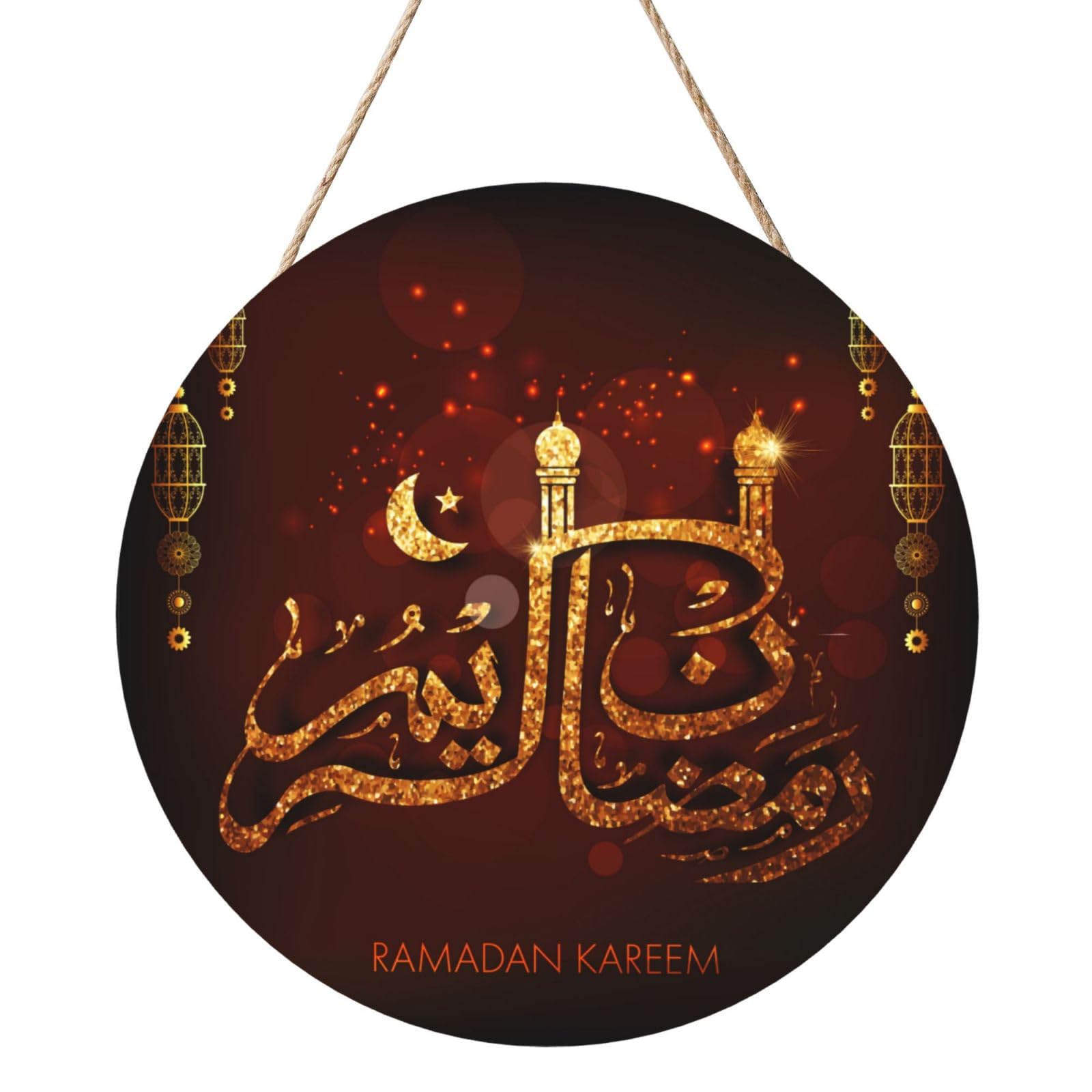 Ramadan Kareem Door Signs Plaques Wood Welcome Sign For Front Door Wall Hanging For Home Farmhouse Office Classroom Party Decoration
