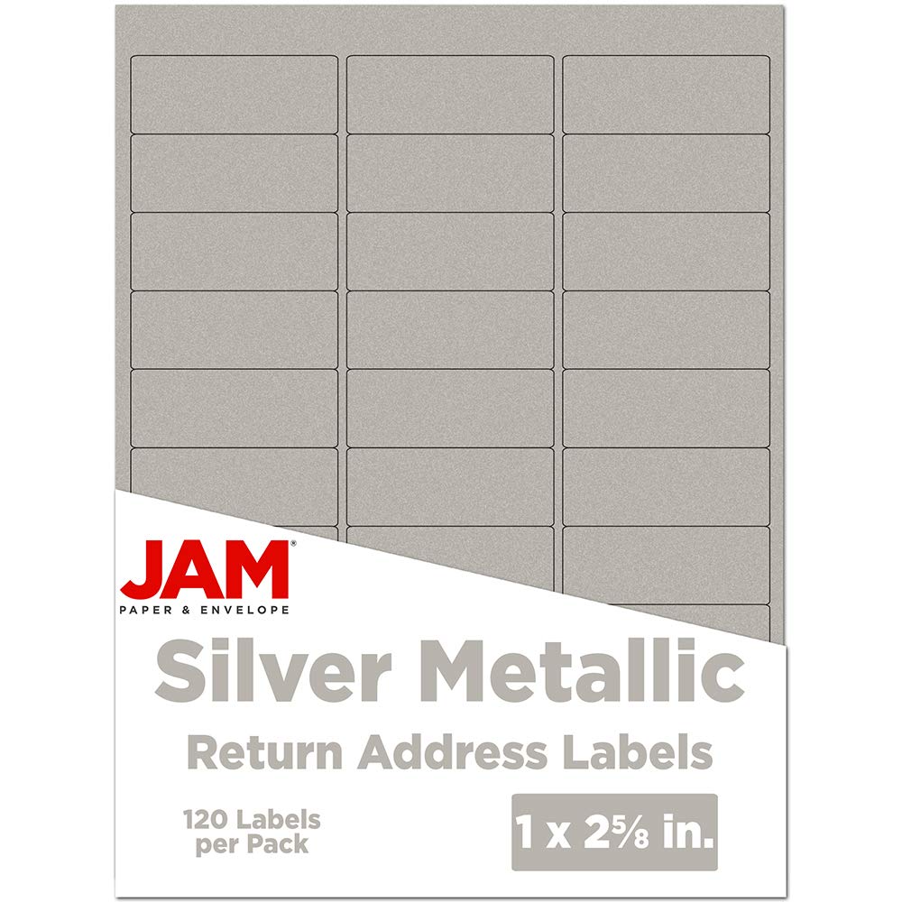 Amazon.com : JAM PAPER Return Address Labels - Standard Mailing - 1 x 2 5/8  - Silver Metallic - 120 Shipping Labels/Pack : Office Products