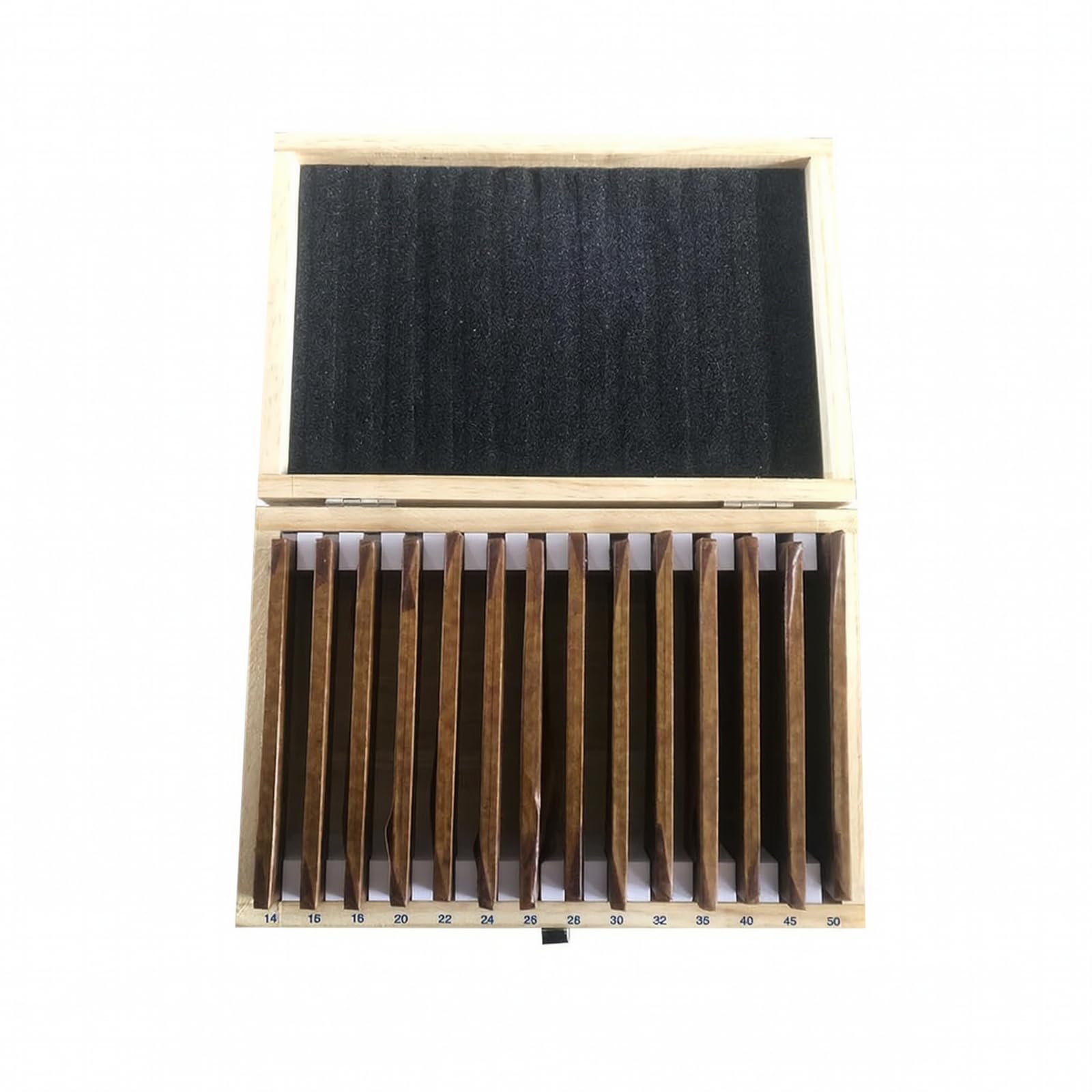 Höhenklötze mit Holzaufbewahrungskoffer | Maßgenauigkeit unter 0,005 mm, bearbeitete Auflageflächen, gleichhohe Messklötze aus legiertem, Werkzeugmacher, 150x3mm