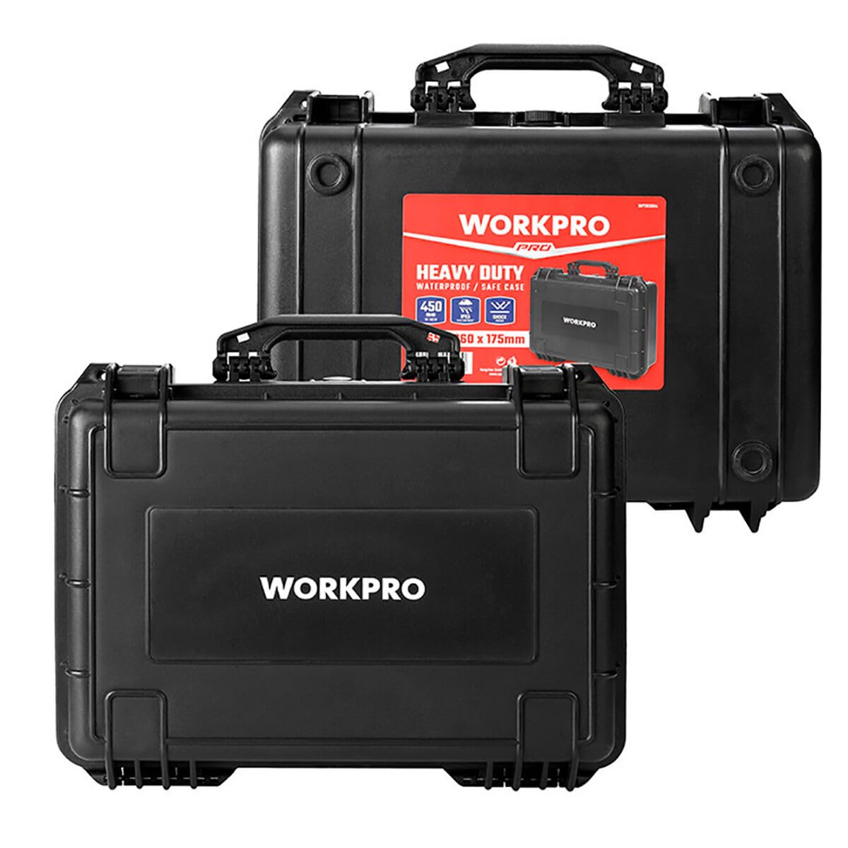 Workpro Maletín para Herramientas Plástico Duro 46,5 x 36 x 17,5 cm