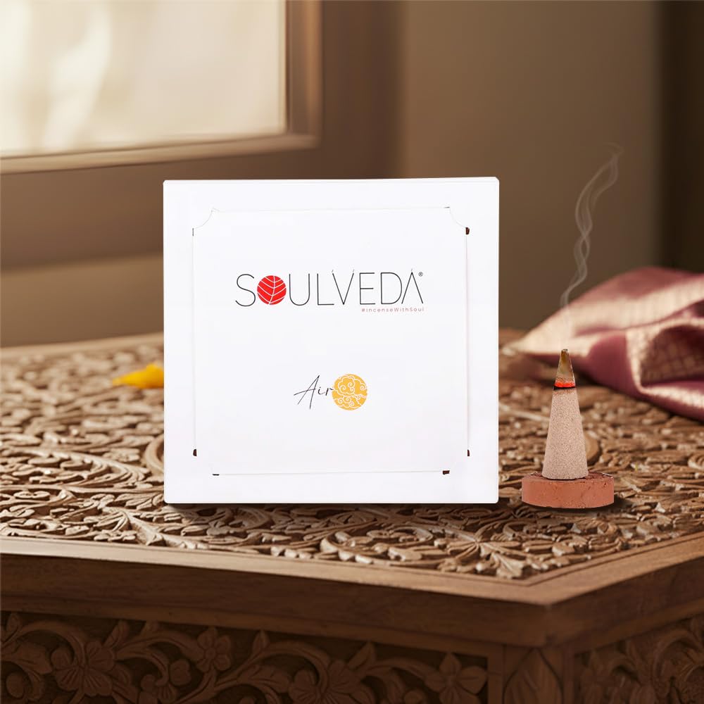 Soulveda Air Premium Incense Cones – Lily Bambooless Charcoal-Free Cones for Evening Prayer, Meditation, Yoga & Relaxation 1