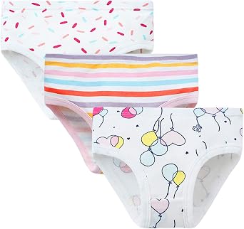 Evelin LEE 6 Pack Kids Girls Cotton Underwear Briefs Soft Underpants Panties