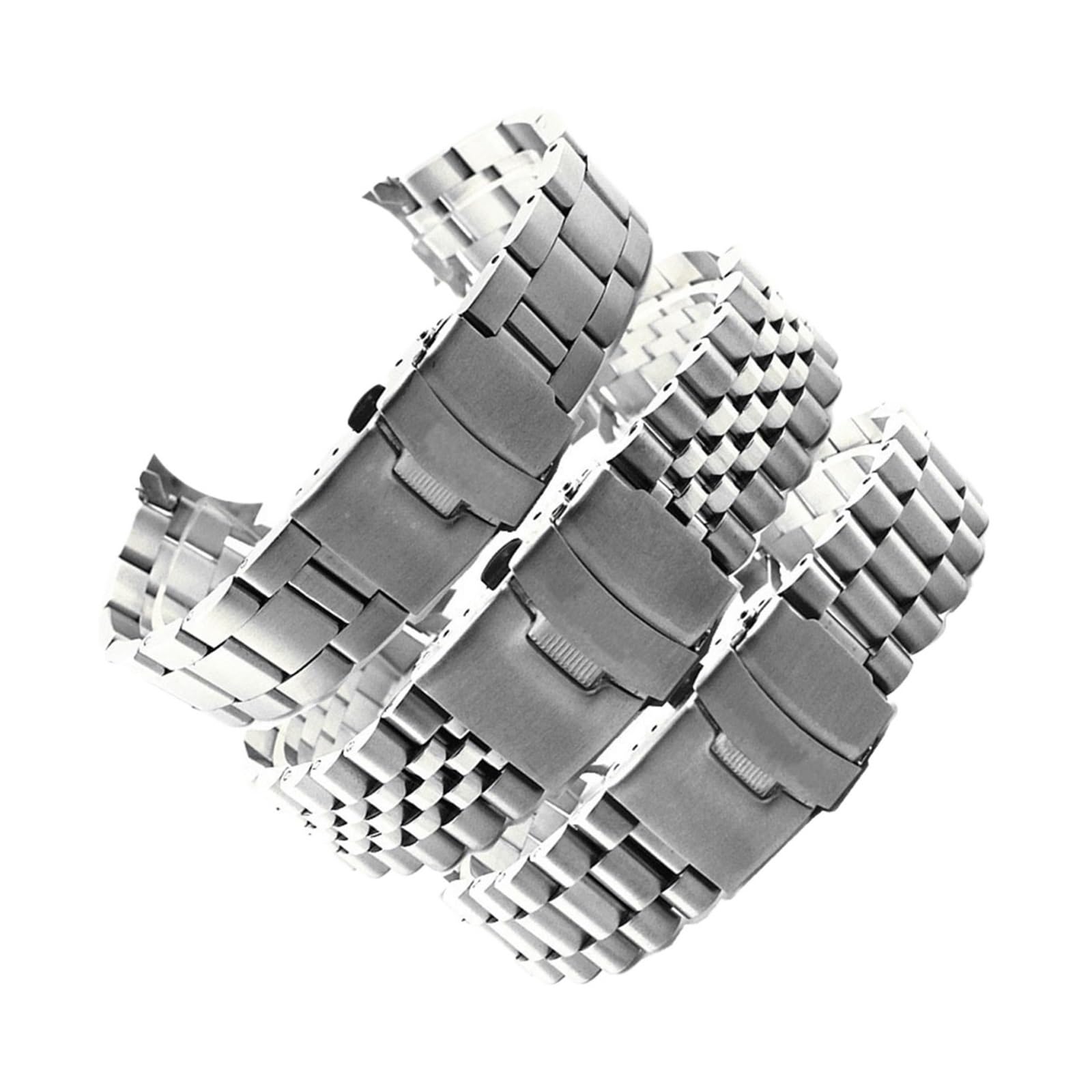 HMFANG Solido Cinturino In Acciaio Inossidabile 316L 18 19 20 21 22 23 24 26 28 30mm Di Ricambio Cinturino