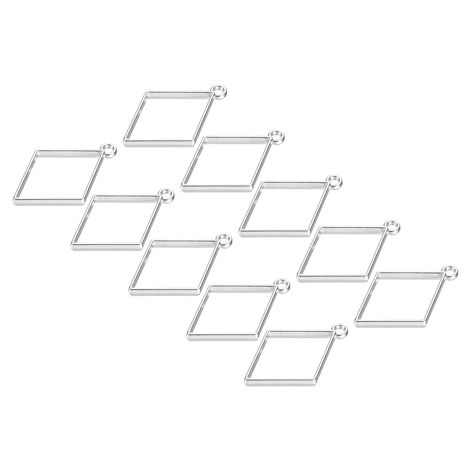 M METERXITY 20 Pack Open Bezels for Resin, Hollow Frames Alloy Rhombus Shaped