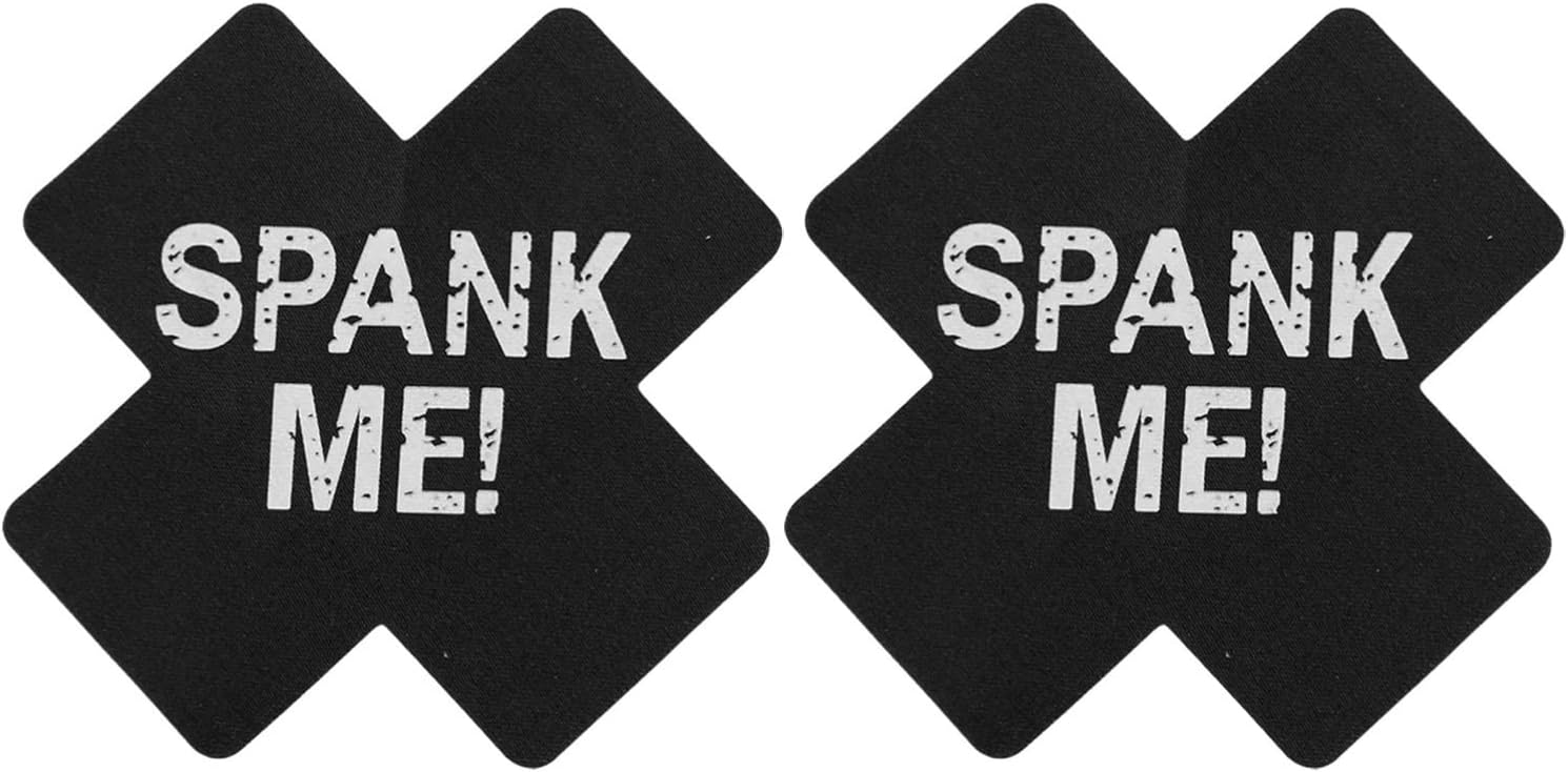 Alvivi 5/8/10 Pairs Nipple Stickers Cross Nipple Covers Disposable Black Satin Breast Pasties