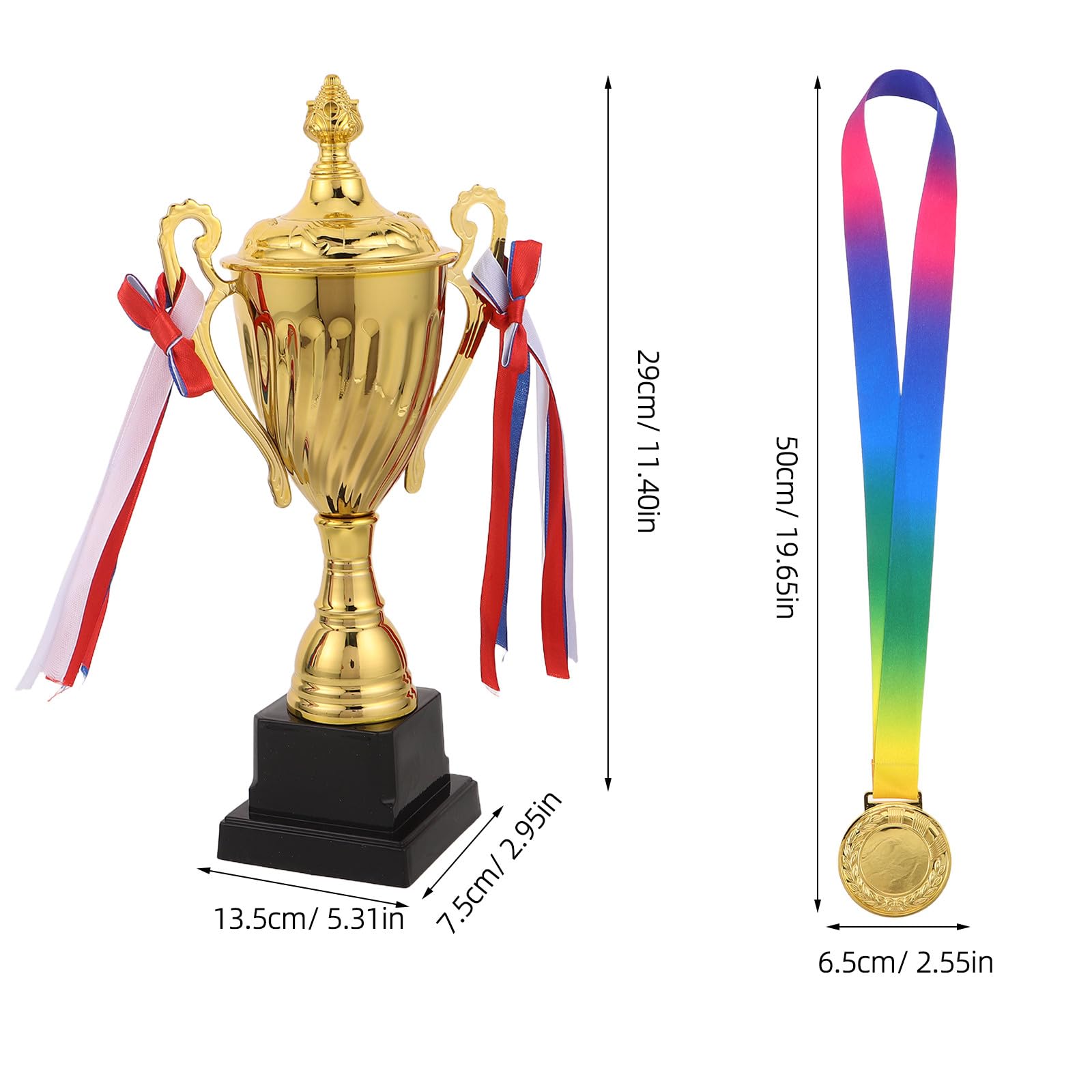 Healvian Juego de trofeos y medallas de Campeonato de 11,4 Pulgadas, medallas de Metal para torneos Deportivos, premios para ganadores de competiciones atléticas.
