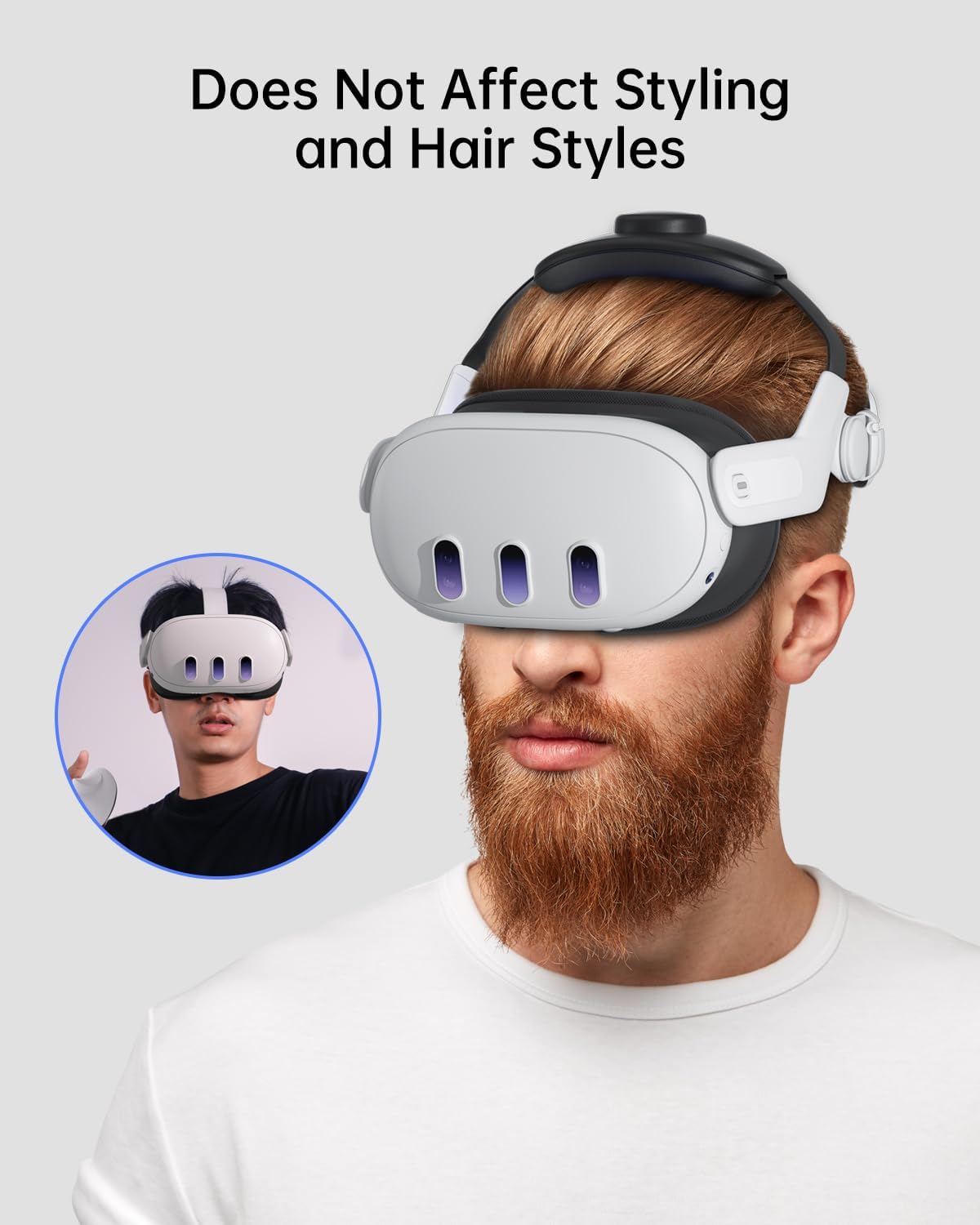 ZYBER - Correa universal para la cabeza para Meta Quest 3S/3, cómoda y ajustable, adecuada para todas las formas de cabeza, ideal para juegos, películas y fitness