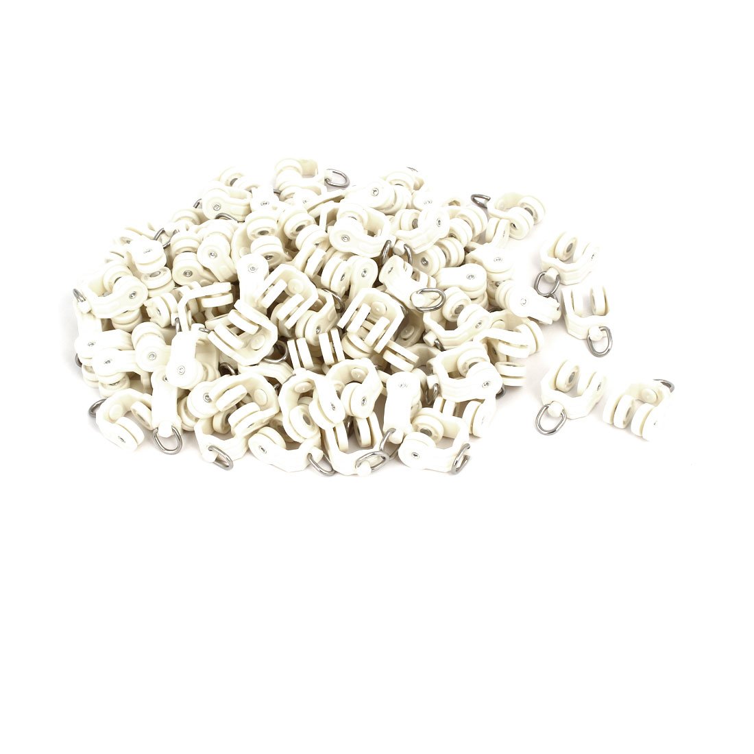 Aexit 14 mm Dia Rueda de plástico Cortina Carril de la Pista Rodillos (Model: H3982IV-7176IM) deslizantes Beige 150pcs
