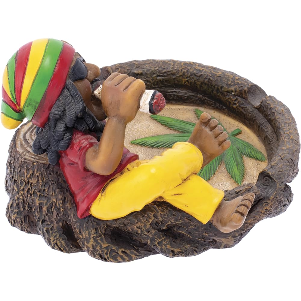 Amazon.com: Fujima 5.7in Jamaican Chilling on Stump Ashtray : Home
