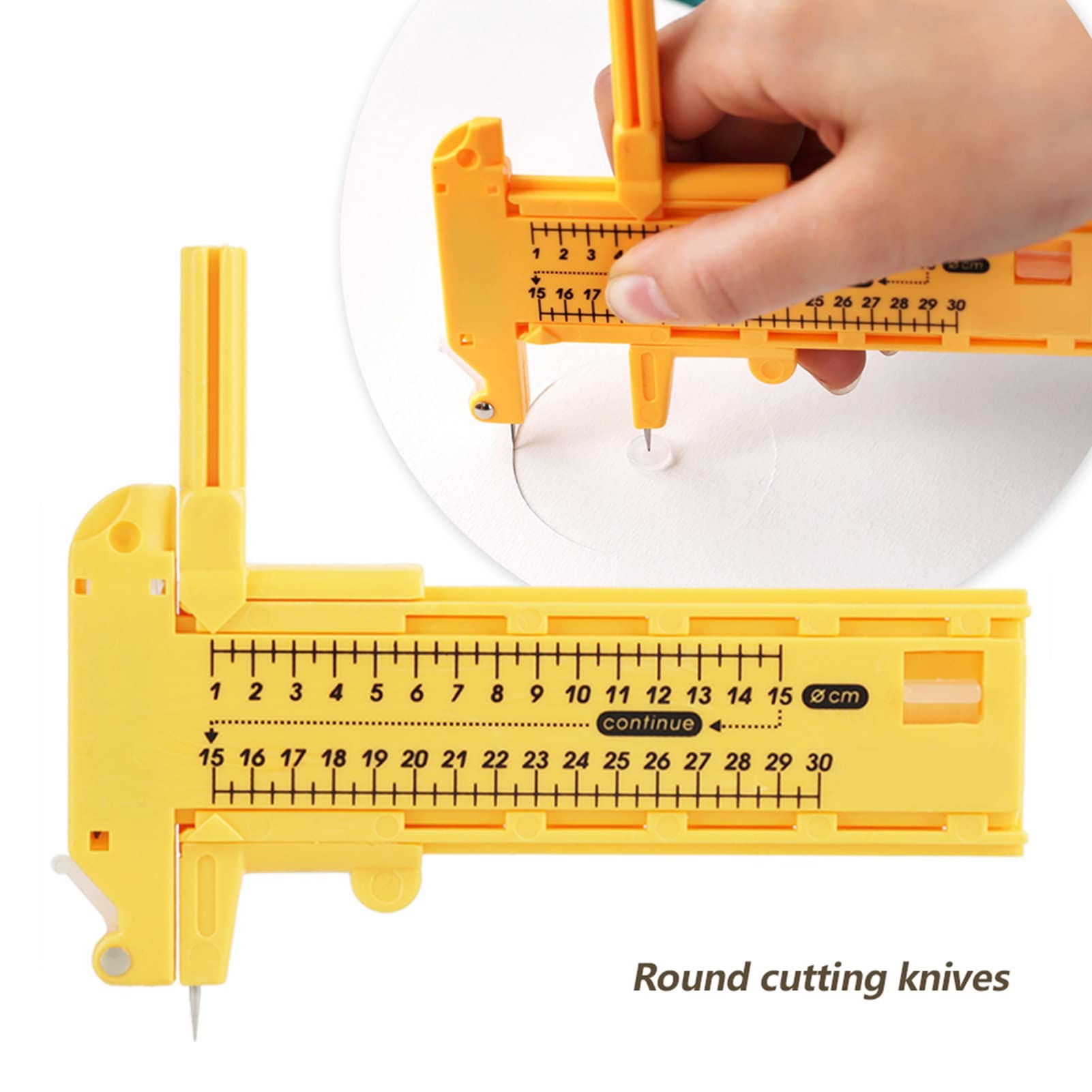 Compass Cutter,Coupeur Réglable Circle Rotary Papier Tondeuse Carton Caoutchouc Cuir Art Artisanat Craft Tool PVC Plastique Circulaire Recadrage Découpe Outil Dessin Rond pour Couper Carte