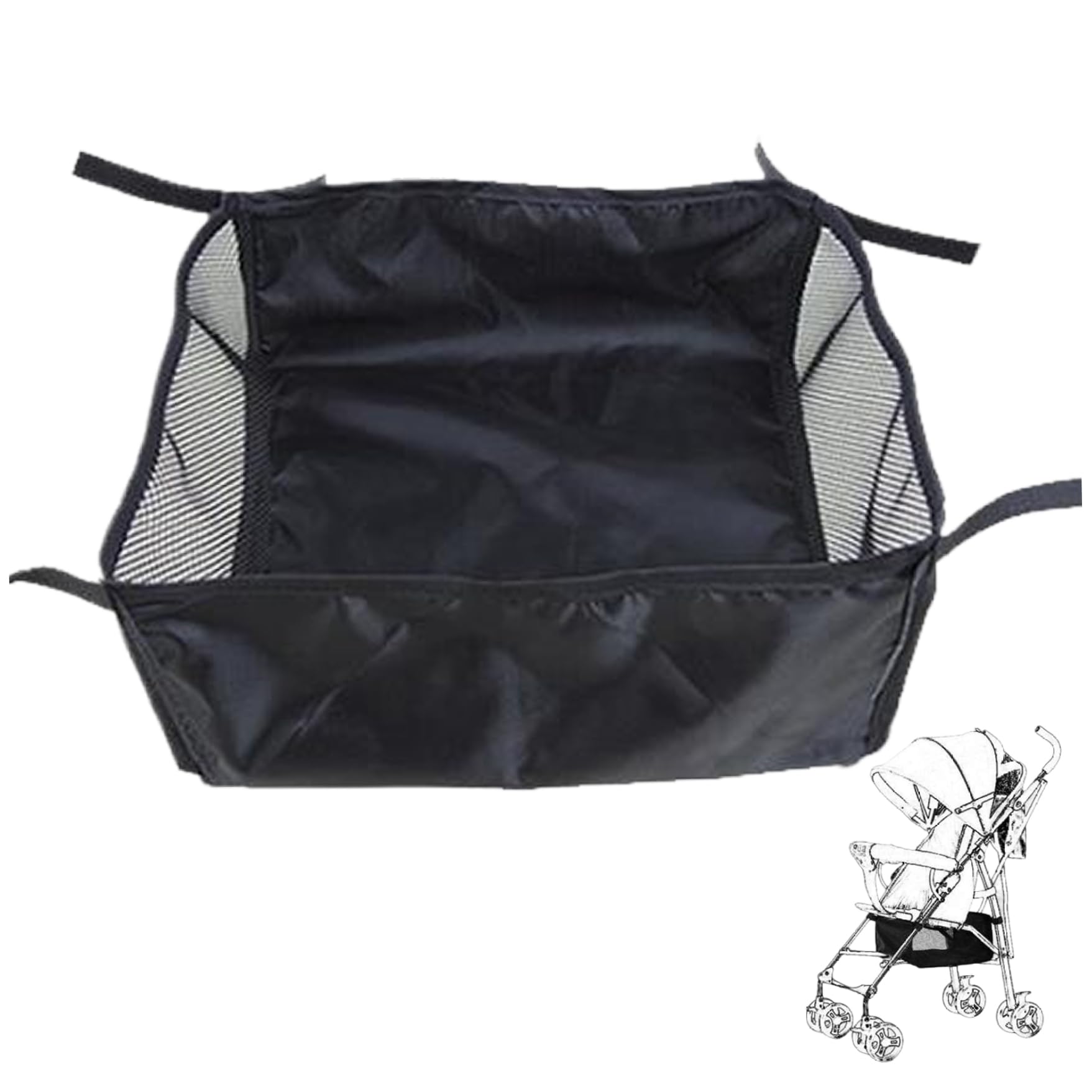 Organizer per passeggino cestino inferiore per passeggino in tessuto Oxford per trasportare pannolini giocattoli e snack accessori per passeggino