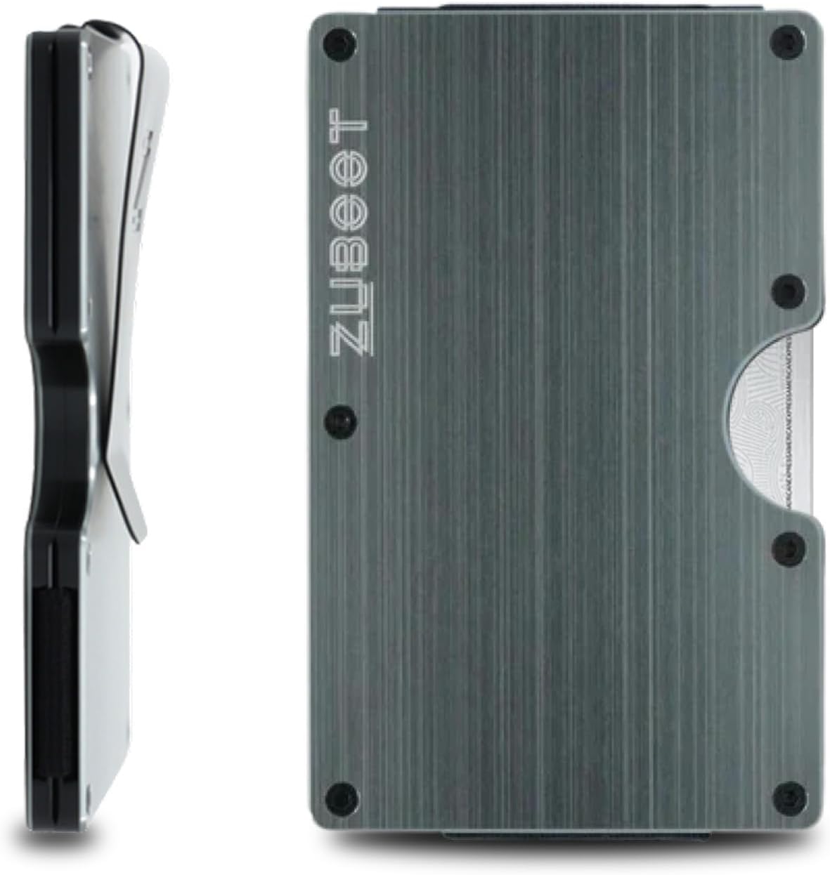 Aluminum RFID Wallet for Men – Slim Brushed Metal Front Pocket Wallet with Built-In Cash Clip – Durable, Lightweight Card Holder with RFID Protection (Silver, Holds 16 Cards)