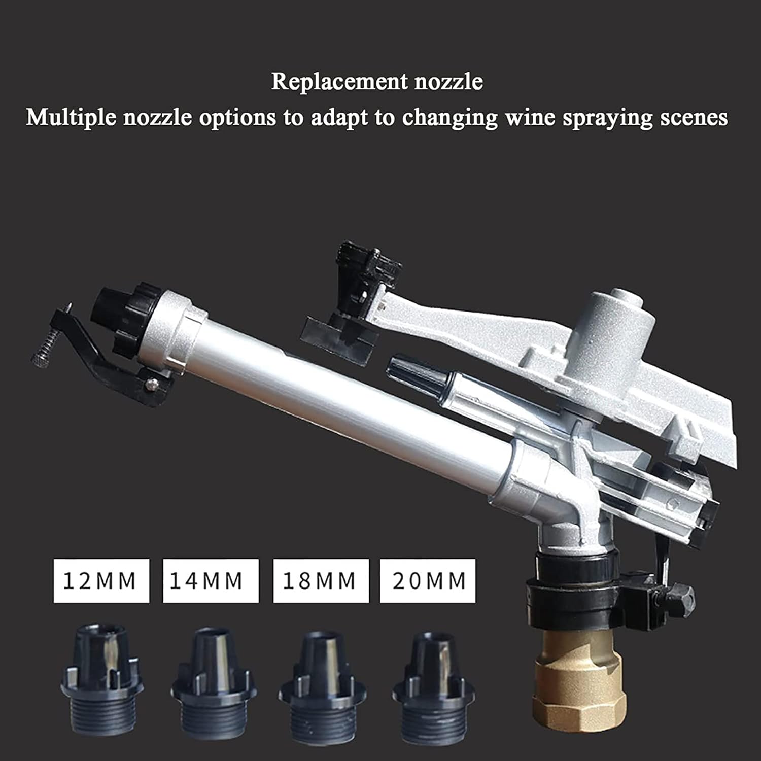Irrigation Spray Gun Sprinkler，Garden Sprinkler Rotating Water Sprinkler System,for Garden Plants Lawn Watering Lawn Irrigation(20-42m Water Range)