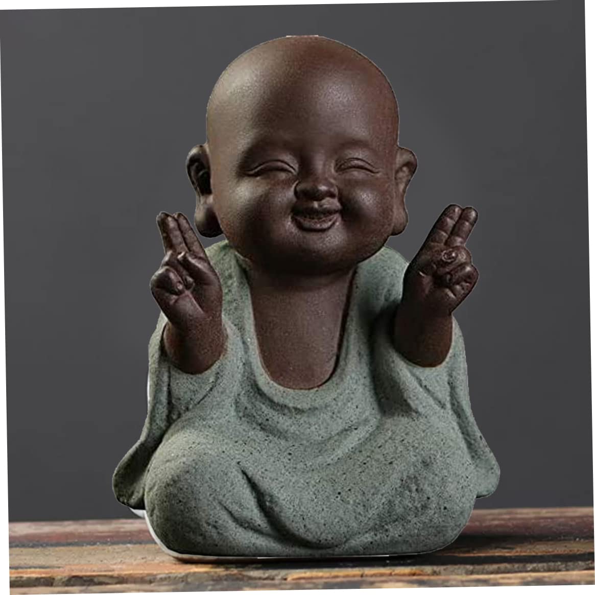 Keramische Buddha Statue – Kleine Süße Mönchfigur, Handgefertigt, Als Deko Oder Geschenk