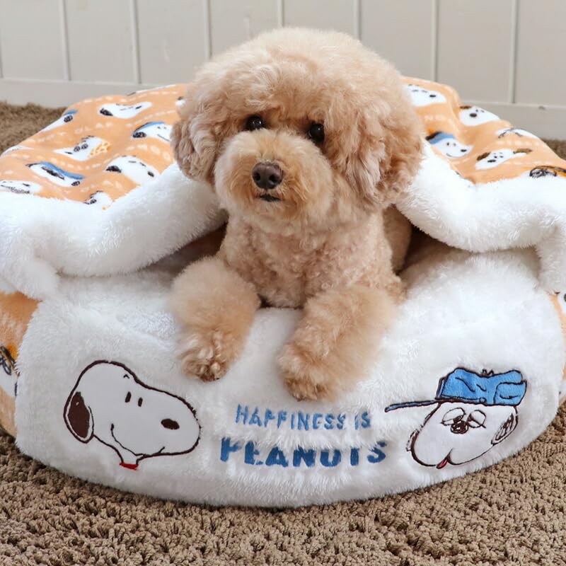 Amazon | ペットパラダイス 犬 ベッド 遠赤外線 スヌーピー 丸型 寝袋