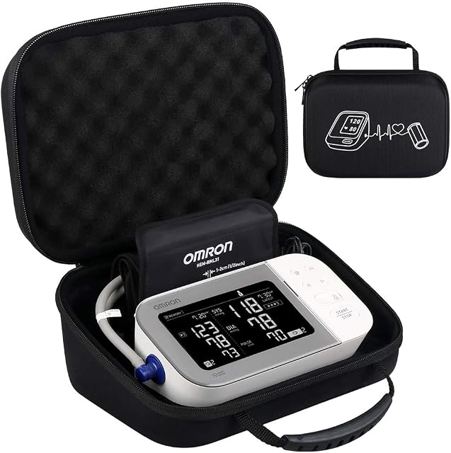 BOVKE Carrying Case Travel Bag Replacement for Omron 10 Series BP7450CAN BP7455CAN BP5450 BP5350 Platinum Blood Pressure Monitor Premium Upper Arm Cuff Digital Bluetooth Blood Pressure Machine, Black