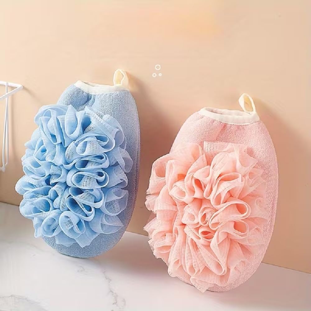 Navaliya Deep Exfoliating Bath Gloves Mitt with Hanging Loop for Shower, Spa, Body Scrubs, Dead Skin Cell Remover Bathing Accessories Mix Color 3