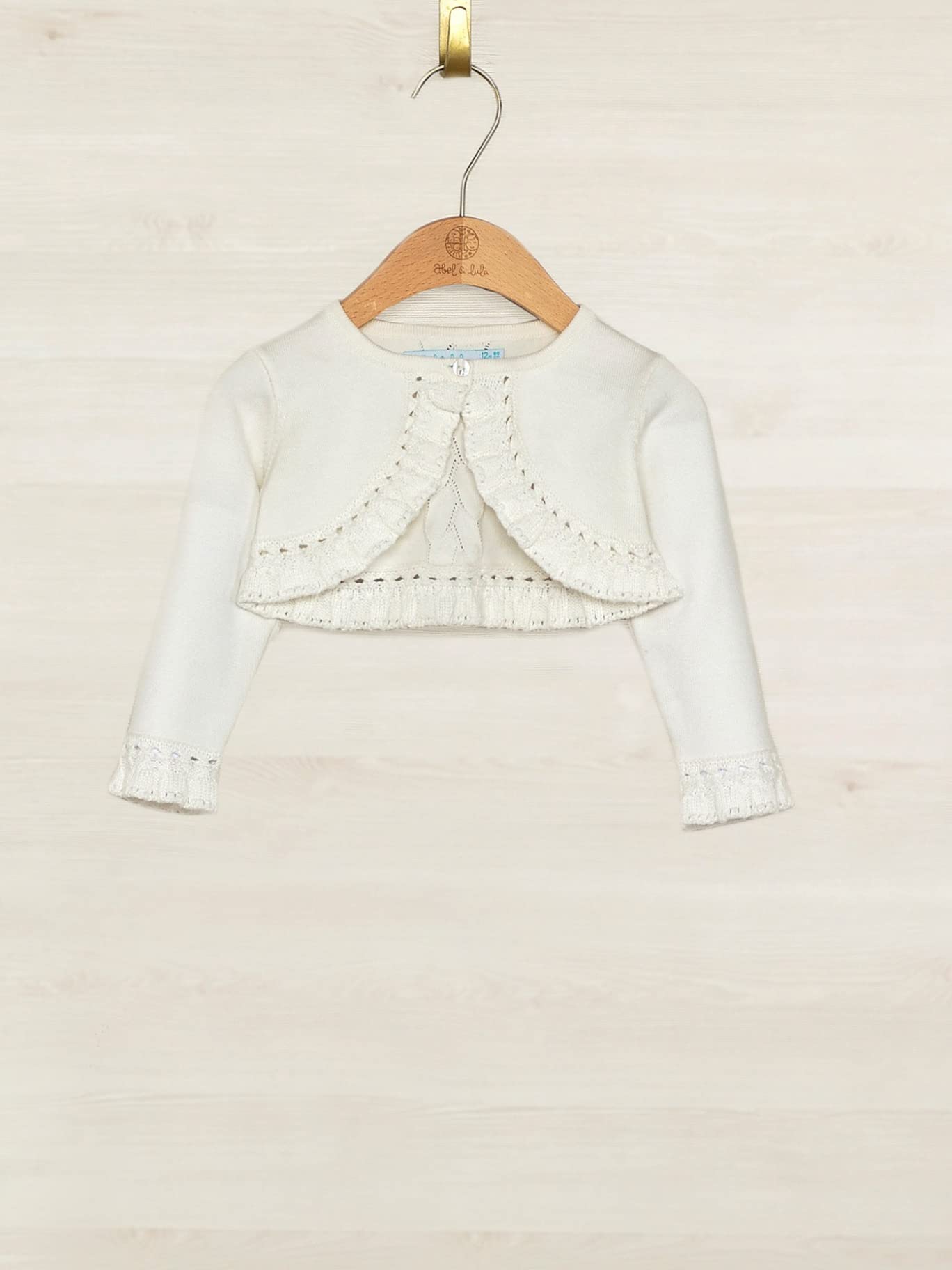 Abel & Lula Strickjacke Bolero für Baby - Mädchen Weiss