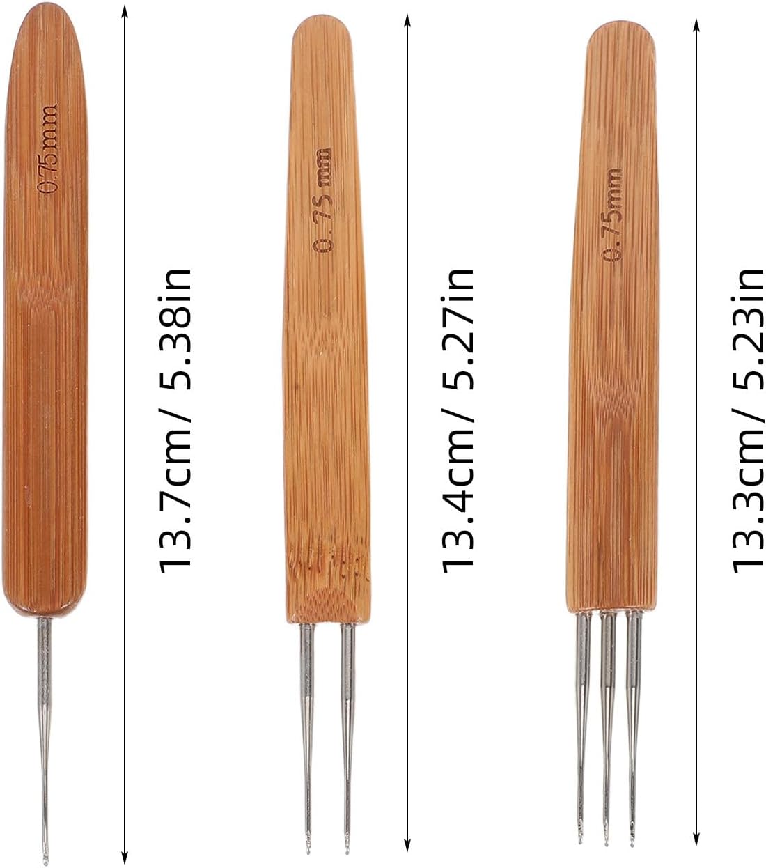 PLAFOPE 4pcs Dreadlock Crochet Hook Set with One-tip, Two-tip, and Three-tip Hooks, Micro Hair Crochet Tool for Braids and Hair Extensions, Handheld Weaving Needles for Locs Styling image 2