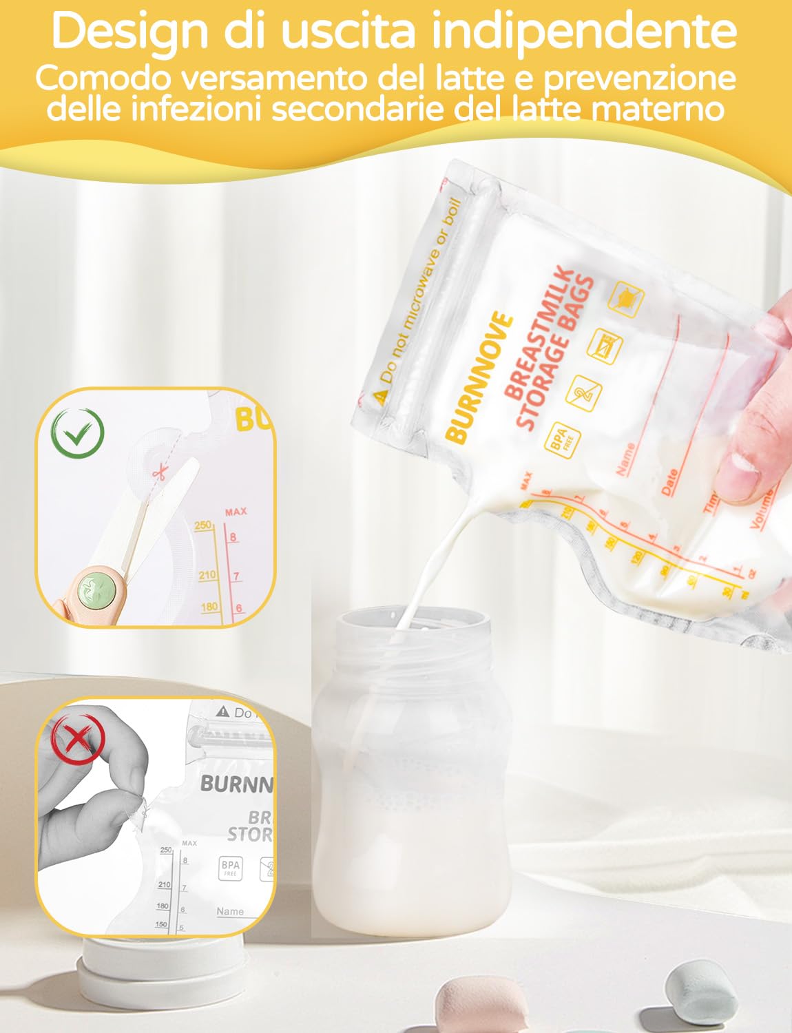 90 Sacchetti Per Latte Materno Da 250 Ml Con Sensore Temperatura: Pratici, Sicuri E Anti-Perdenza Per Mamma E Bambino