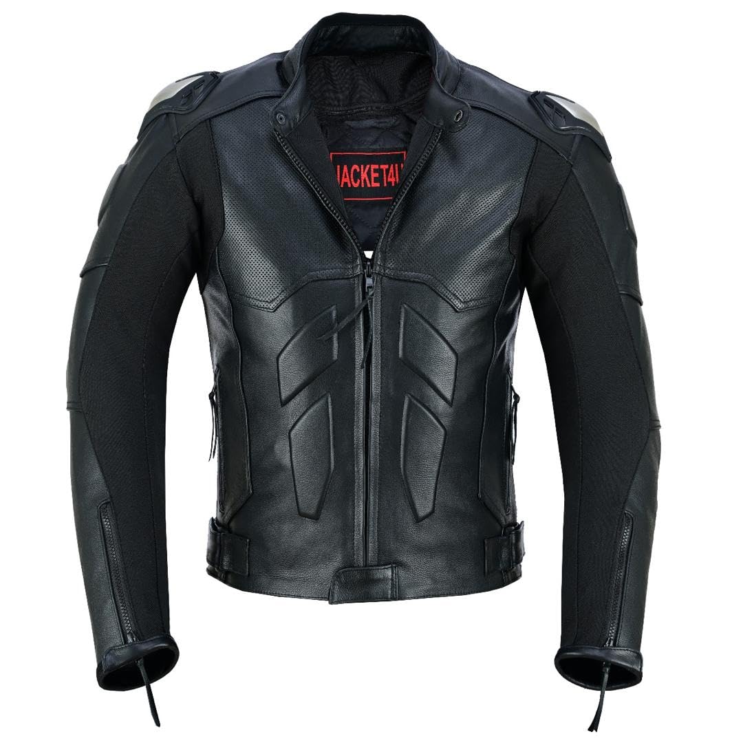 Veste de moto en cuir blindé pour homme, homologuée CE, imperméable, panneaux en maille respirante, épaules et coudes renforcés, veste d'équitation noire