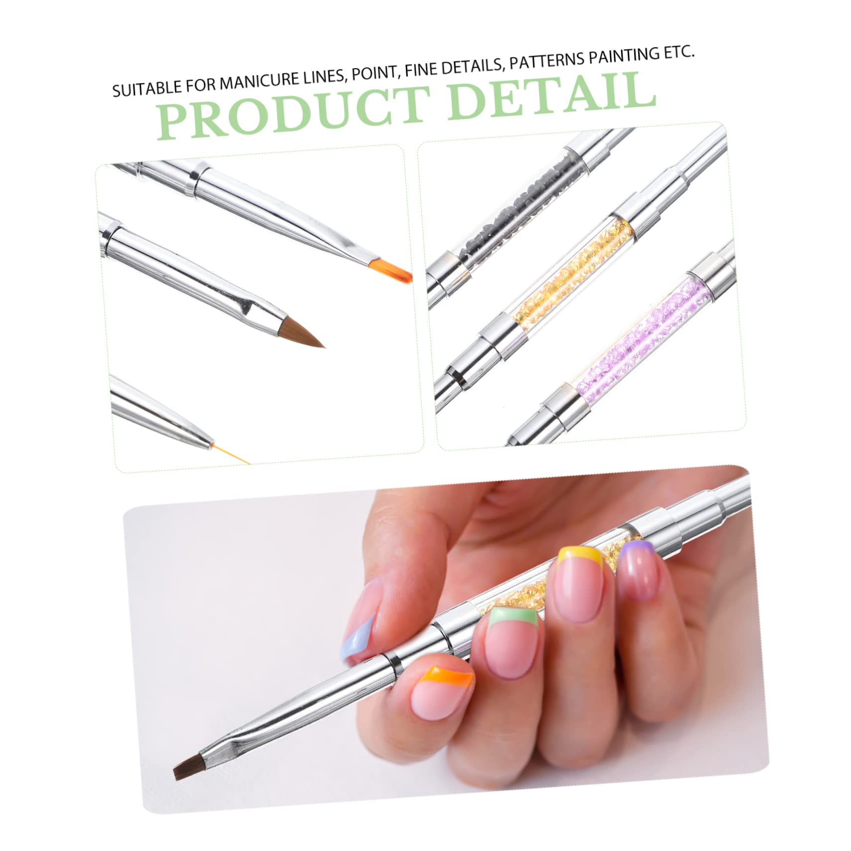 Healeved 9pezzi Pennelli Per Nail Art Design Elegante e Doppio Estremità Accessori Manicure Per Disegni e Decorazioni Unghie