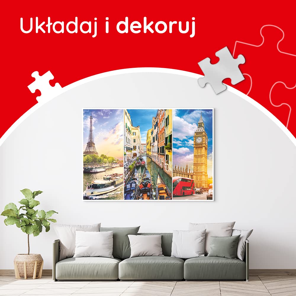 Trefl Wycieczka Po Europie 4000 Elementów o Wysokiej Jakości Nadruku dla Dorosłych i Dzieci od 15 lat
