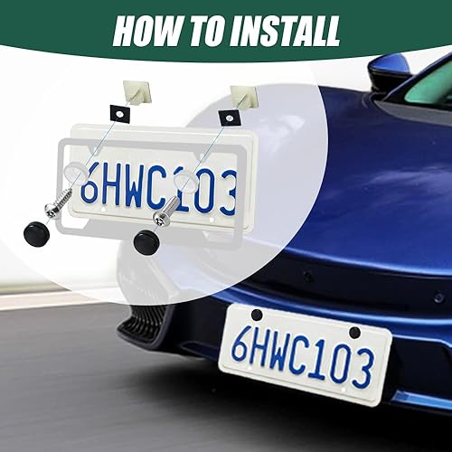 Miniatura 5 de Kit de tornillos antirrobo para matrícula, kit de placa de matrícula resistente a manipulaciones, tornillos de seguridad de 14 pulgadas (M6), kit de