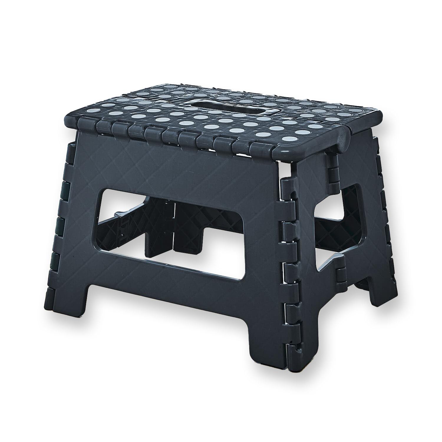 Coopers Of Stortford Black - Folding Step Stool Foldable Plastic Stepping Stool For Kitchen, Bathroom, Garden And Outdoor