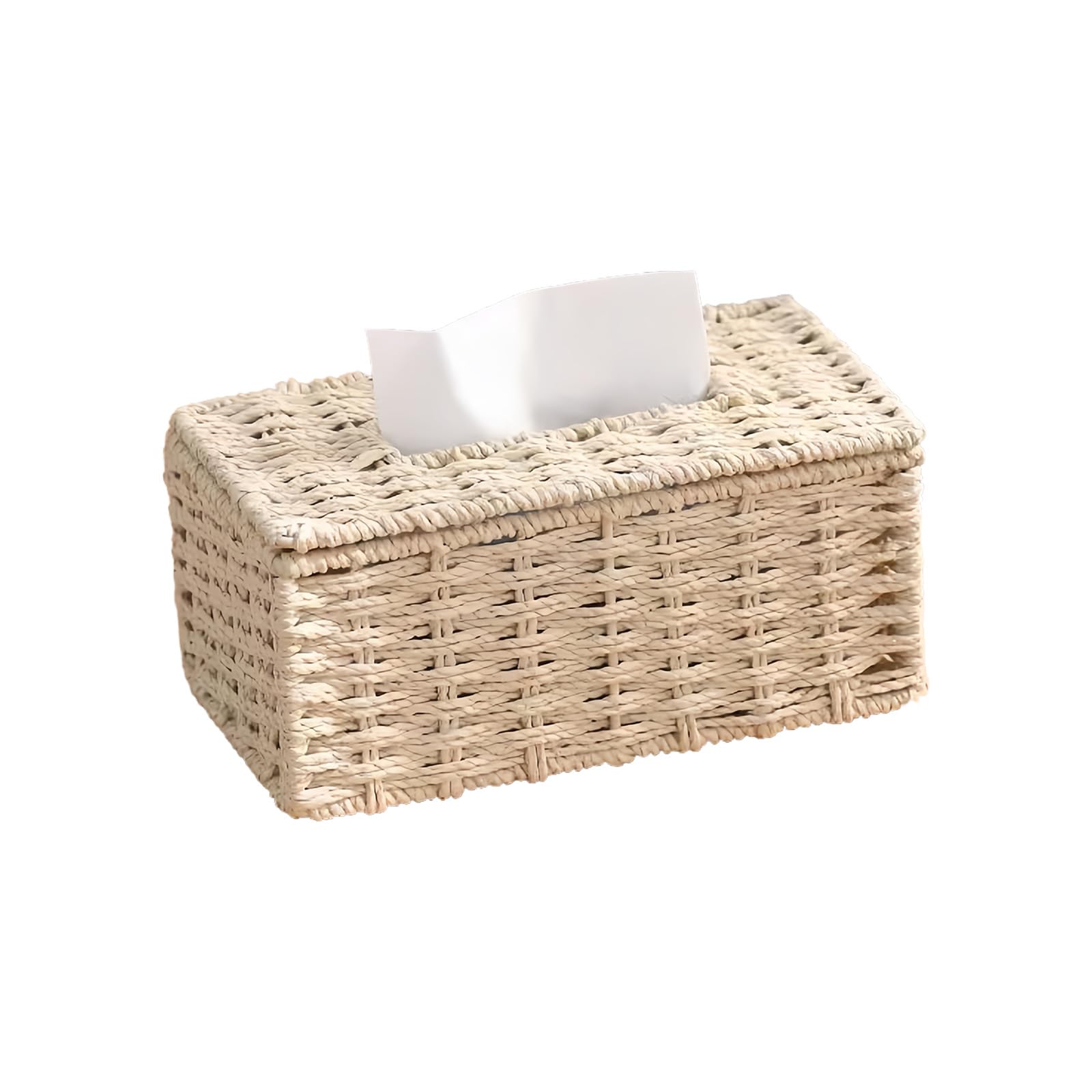 Artisanal Rattan Tissue Storage Box Natural Fiber Craftsmanship Multipurpose Home Decoration Home Decoration Tissue Container