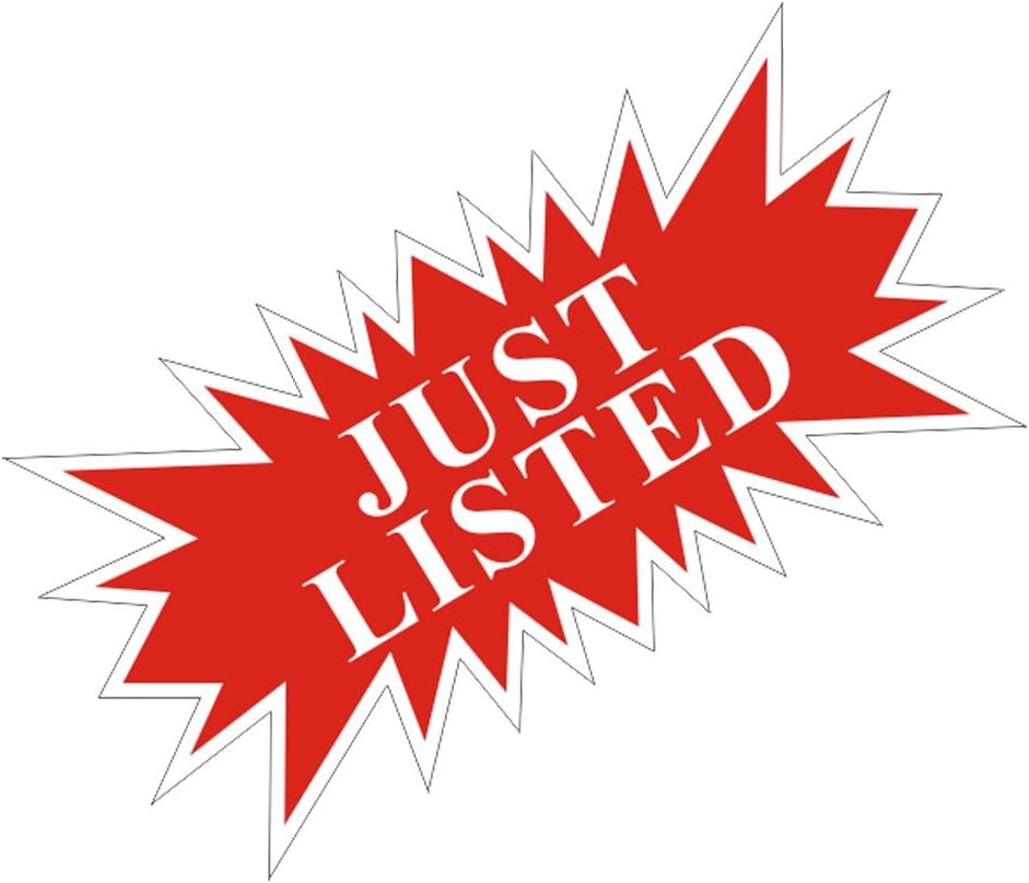JUST LISTED STAR SHAPED SIGN RIDER - RED - OPEN HOUSE, REAL ESTATE - SET OF 4