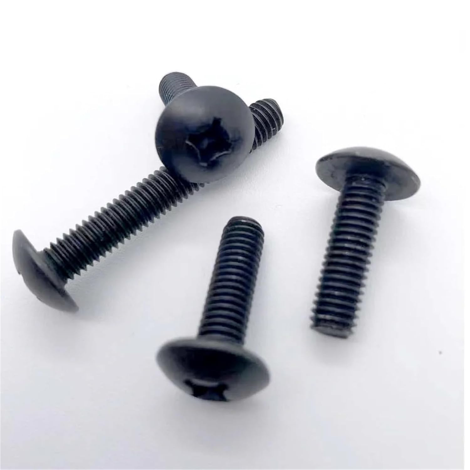 5/10/20/50pcs JISB1111T M2 M2.5 M3 M4 M5 M6 Black 304 A2-70 Stainless Steel Cross Large Round Phillips Big Truss Head Screw Bolt(45mm,50pcs M3)