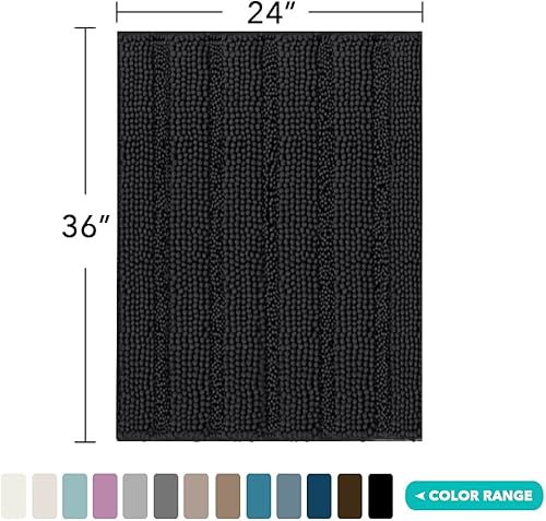 Miniatura 8 de Tapete de baño antideslizante de microfibra de felpilla lanuda, extralargo de 59 x 20 pulgadas, Súperabsorbente para agua y suave, lavable para