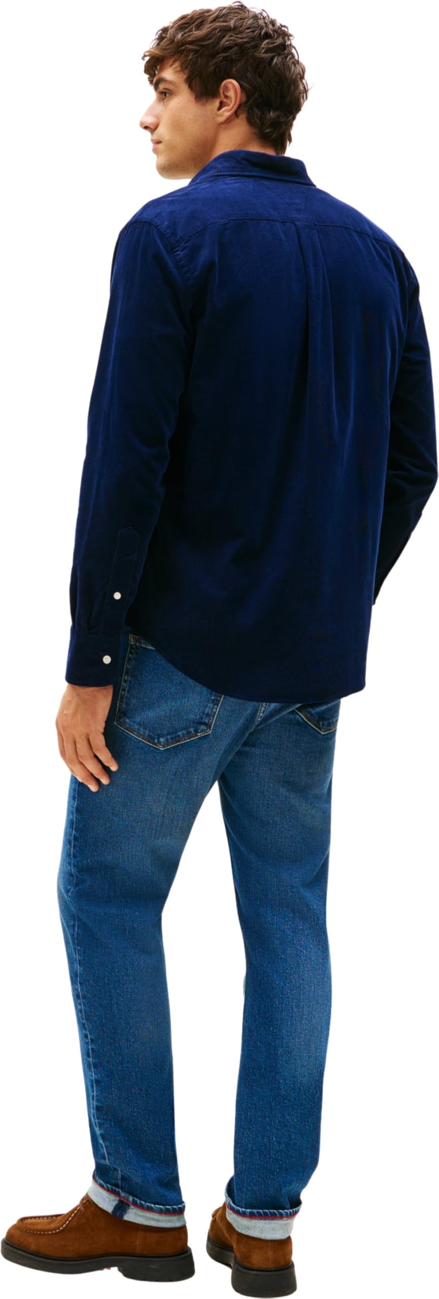 Tommy Hilfiger Męska koszula ze sztruksu RF MW0MW40486 L/S, niebieska, XXL, Niebieski (Imperial Navy), XXL
