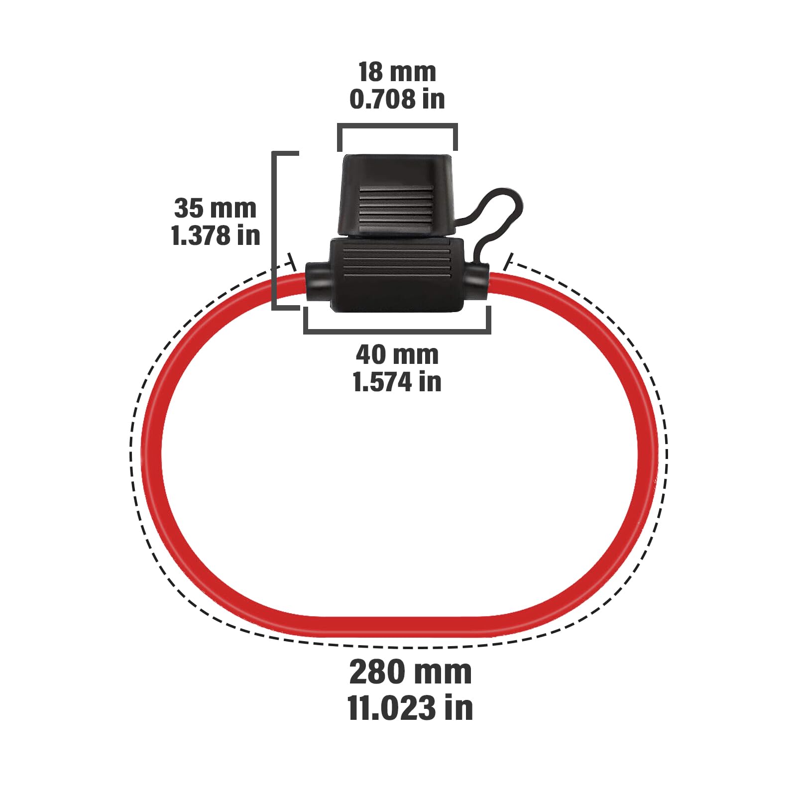 Portafusibili Impermeabile 12AWG Per Auto, Moto E Barca - Include Fusibili 10A, 15A, 30A, 40A | Protezione Circuiti Elettrici - Foto 2