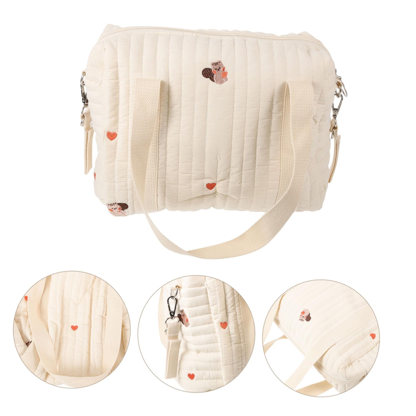 ibasenice Borsa Porta Pannolini in Cotone, Comoda e Portatile, da Viaggio, Gancio per Passeggino, per Riporre Pannolini e Giocattoli