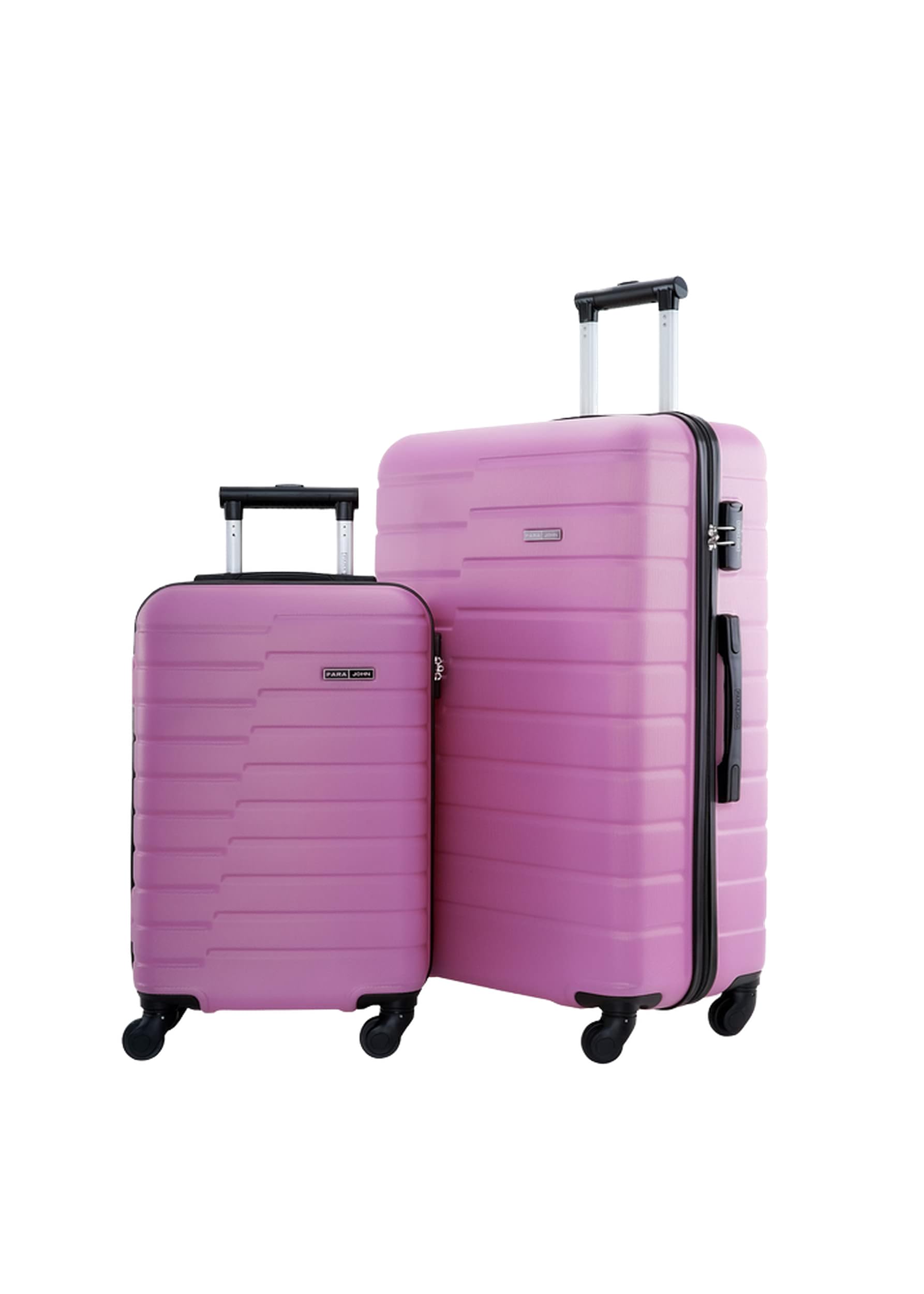 ParajohnPOPGLIDE Series Set of Luggage Lightweight Small 10KG Large  30KG ABS Wheels Trolley Hardsided Travel Suitcase Pink